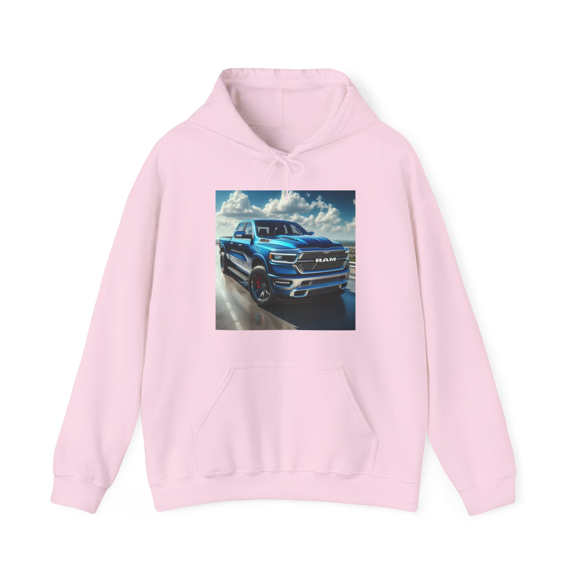 Blue Dodge Ram Hoodie Hoodie Printify Light Pink S