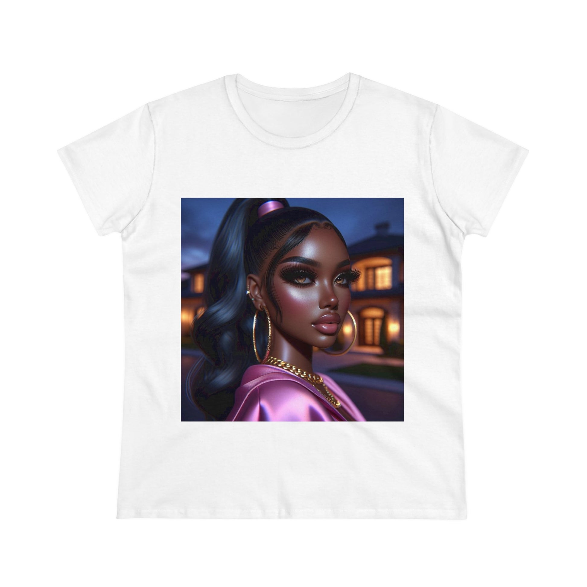 Pink at Night T-Shirt T-Shirt Printify White S