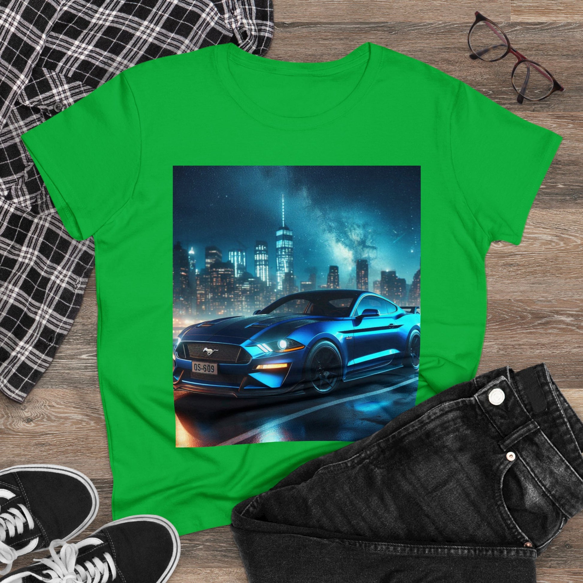 Blue Mustang T-Shirt T-Shirt Printify
