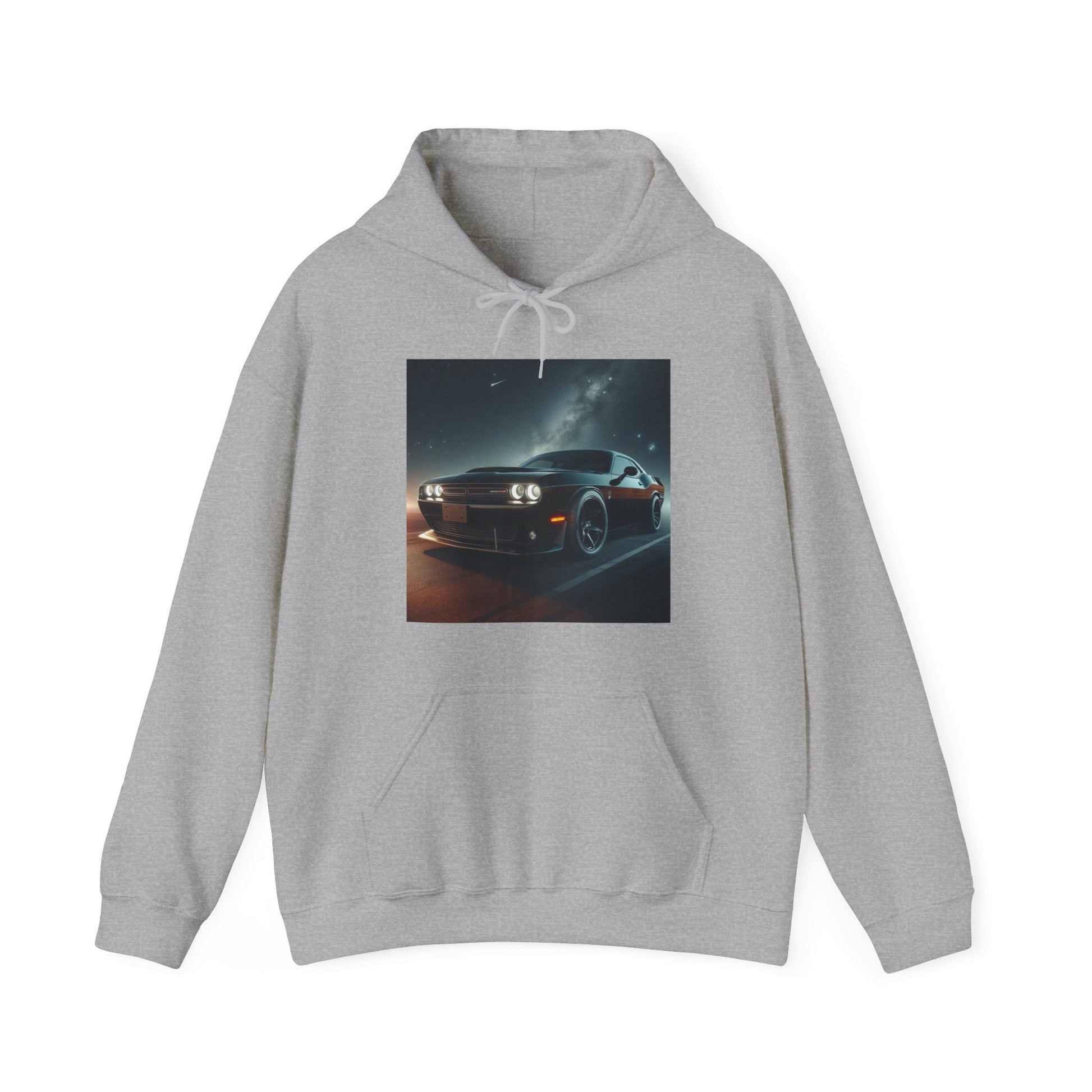 Black Challenger Hoodie Hoodie Printify Sport Grey S