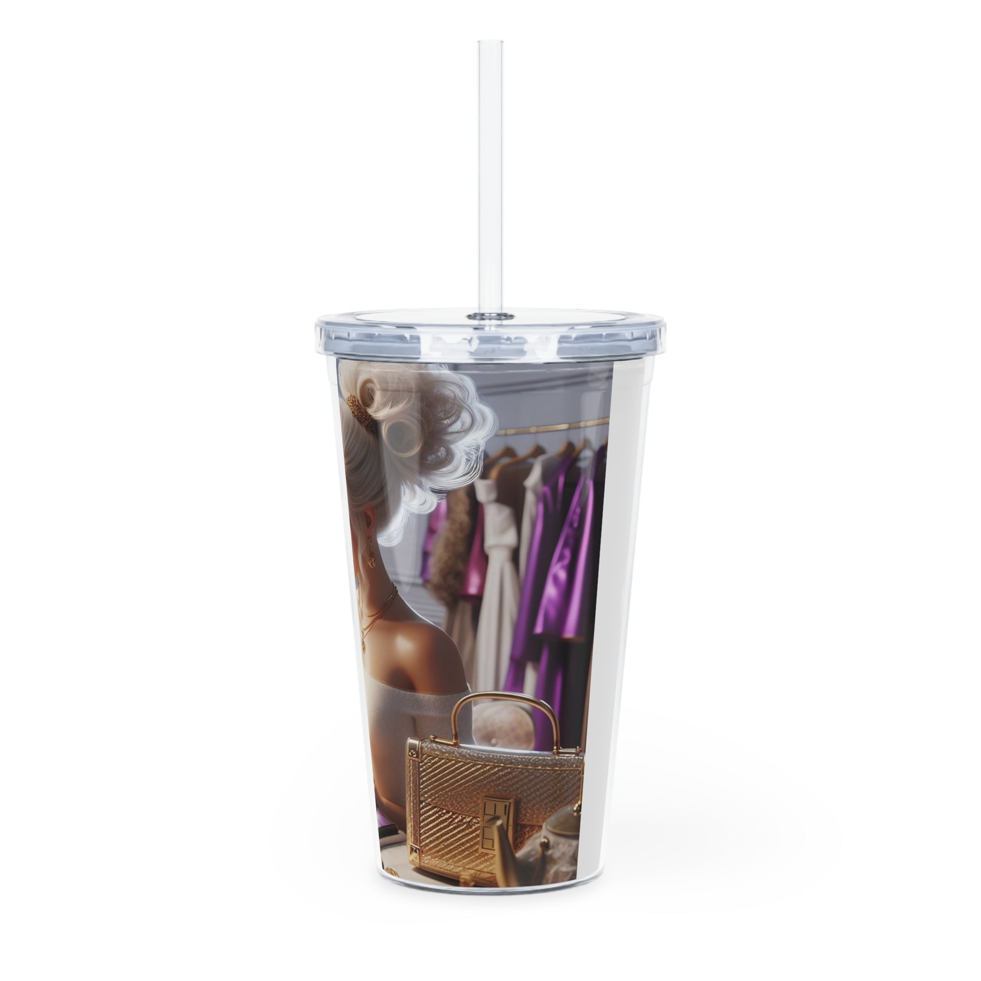 Fashion and Beauty Tumbler with Straw Mug Printify