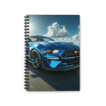 Blue Mustang Spiral Notebook Paper products Printify One Size