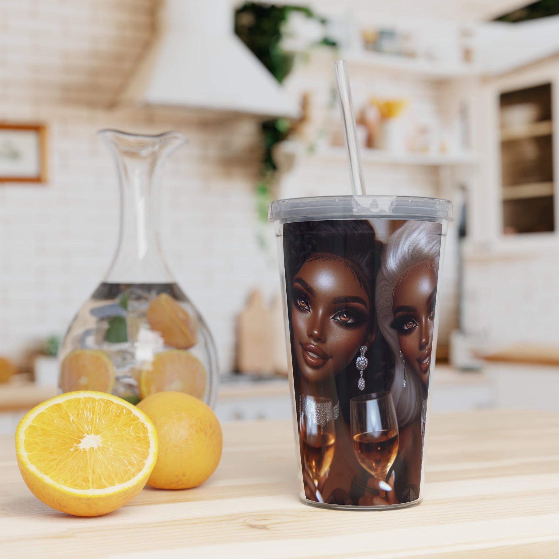 Cheers Tumbler with Straw Mug Printify