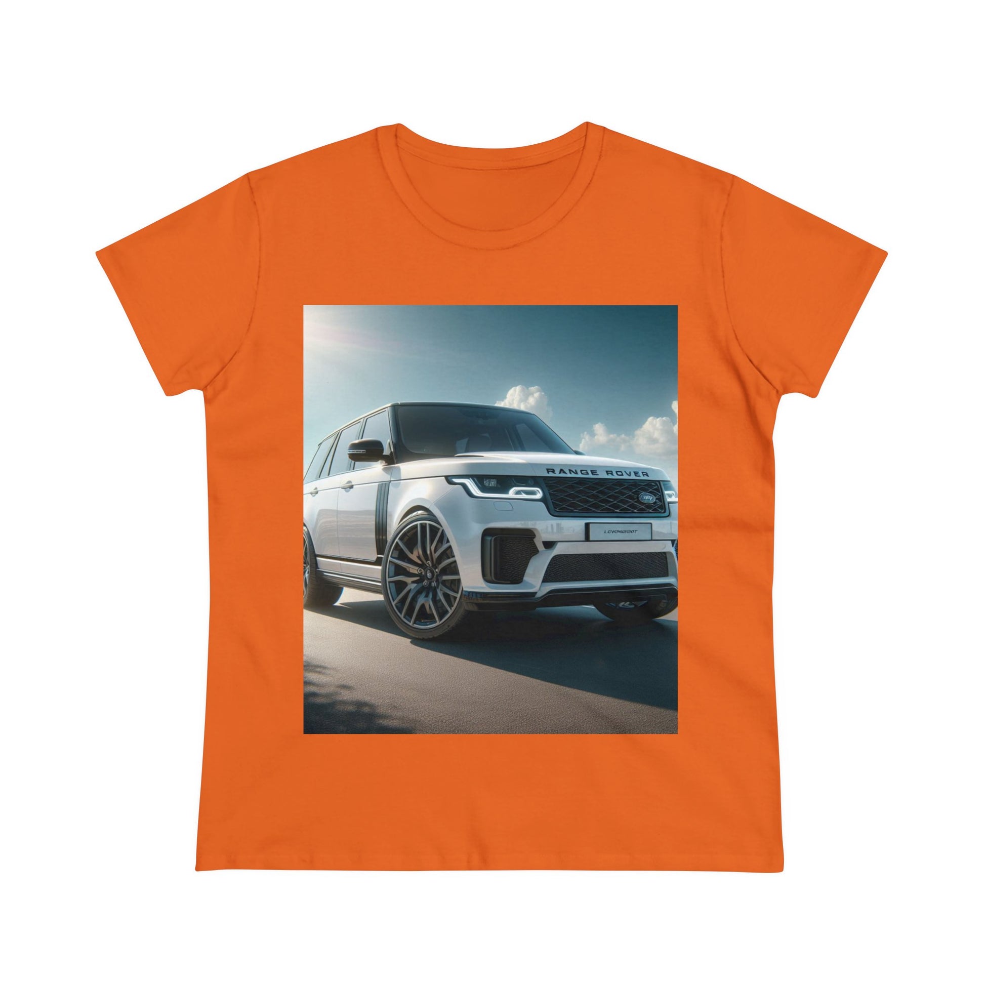 White Range Rover T-Shirt T-Shirt Printify Orange S
