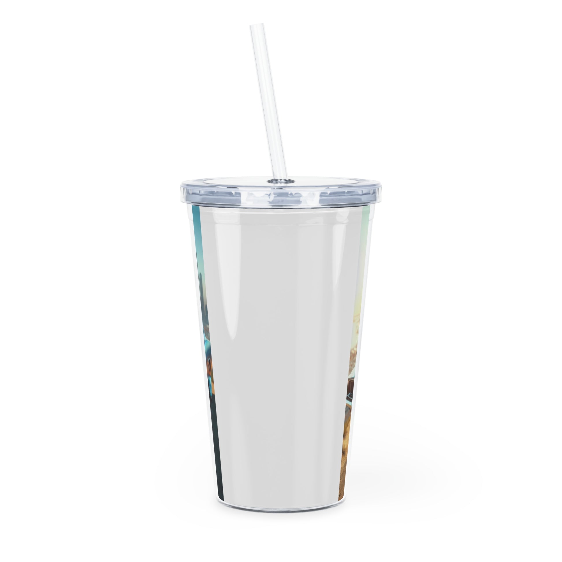 1970 Blue Dodge Charger Tumbler with Straw Mug Printify