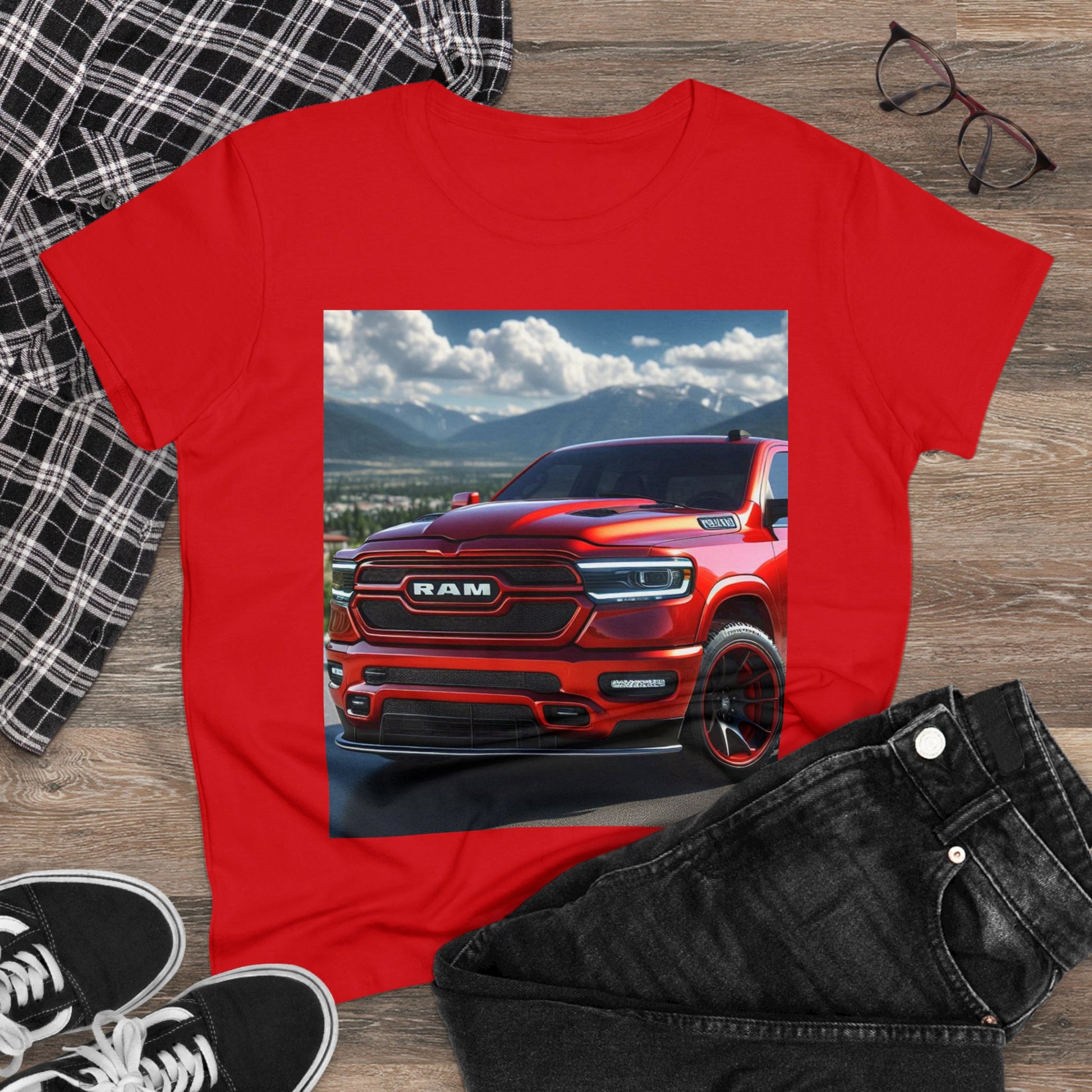 Red Dodge Ram T-Shirrt T-Shirt Printify