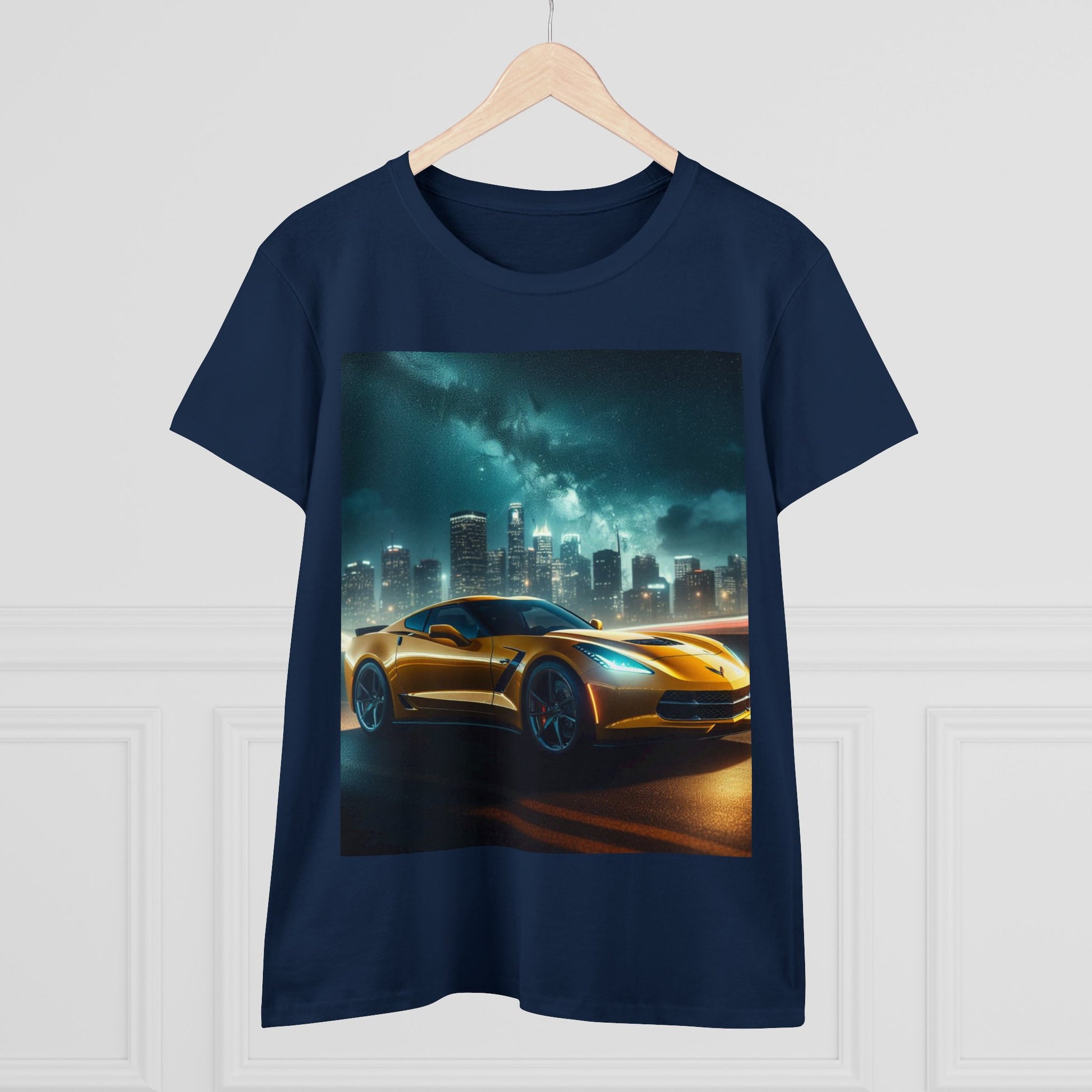 Yellow Corvette T-Shirt T-Shirt Printify