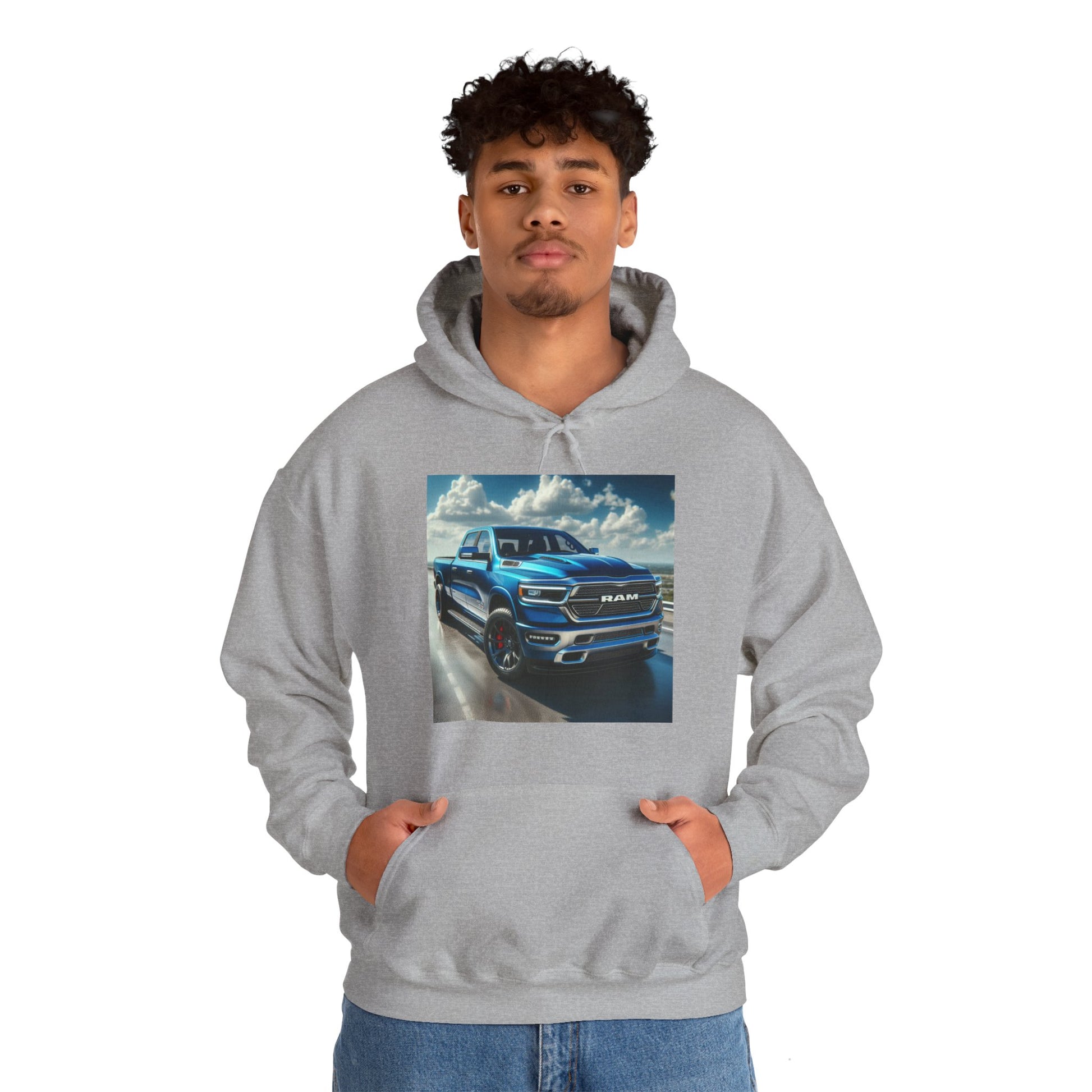 Blue Dodge Ram Hoodie Hoodie Printify