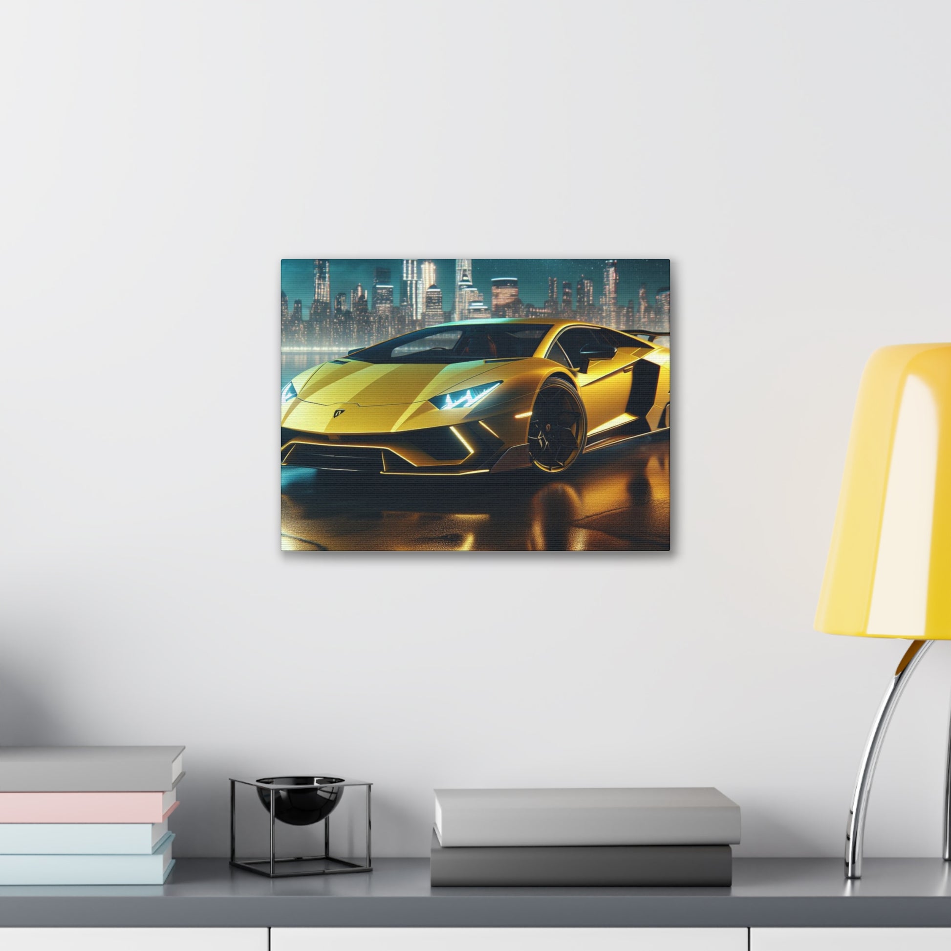 Yellow Lamborghini Canvas Canvas Printify 16″ x 12″ (Horizontal) 0.75''