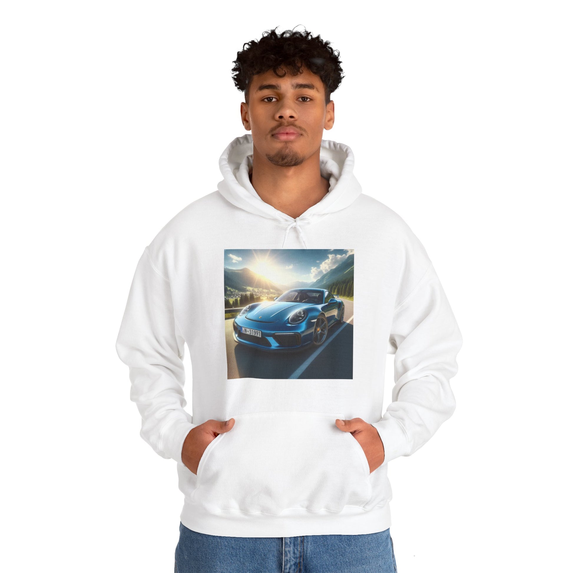 Blue Porsche Hoodie Hoodie Printify