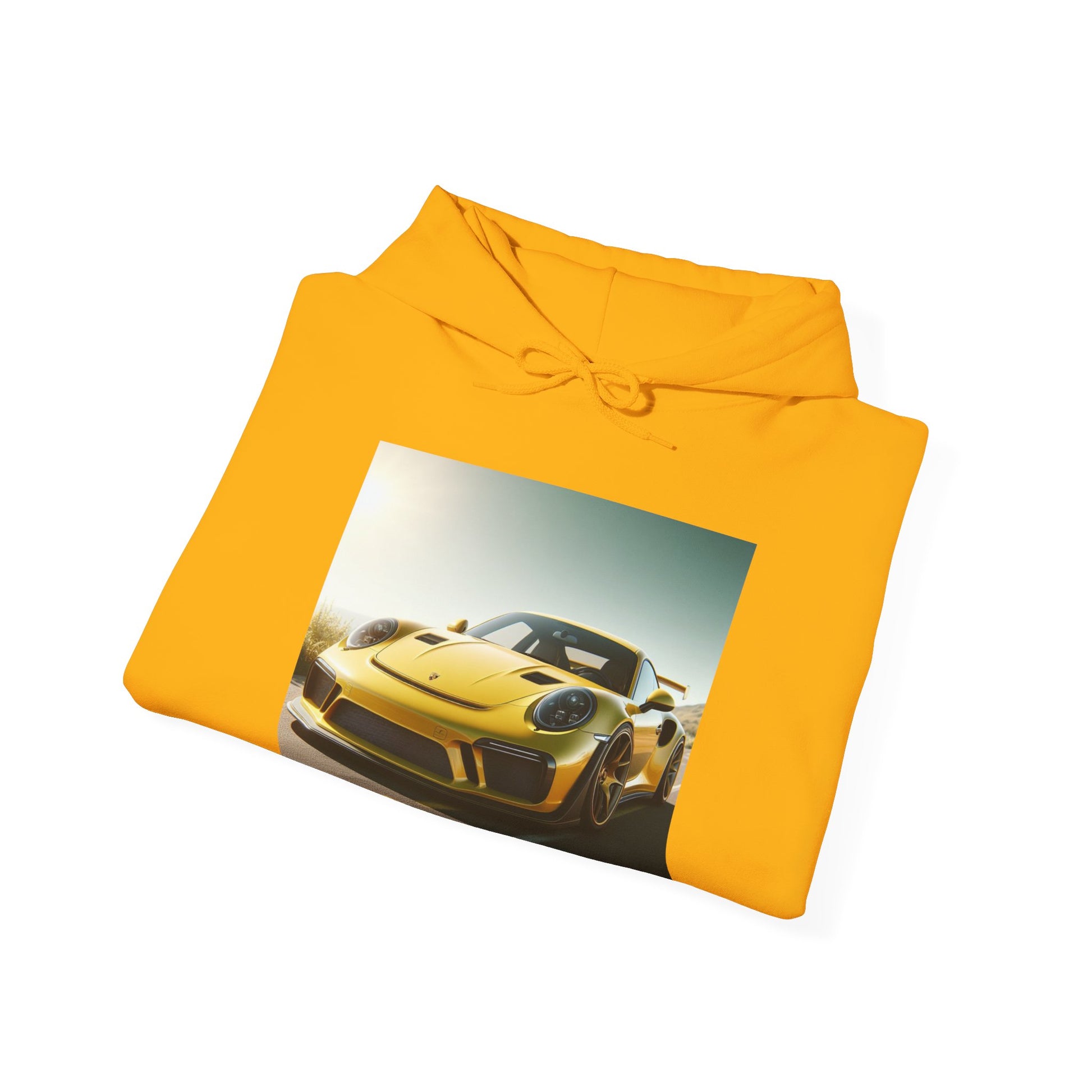 Yellow Porsche Hoodie Hoodie Printify