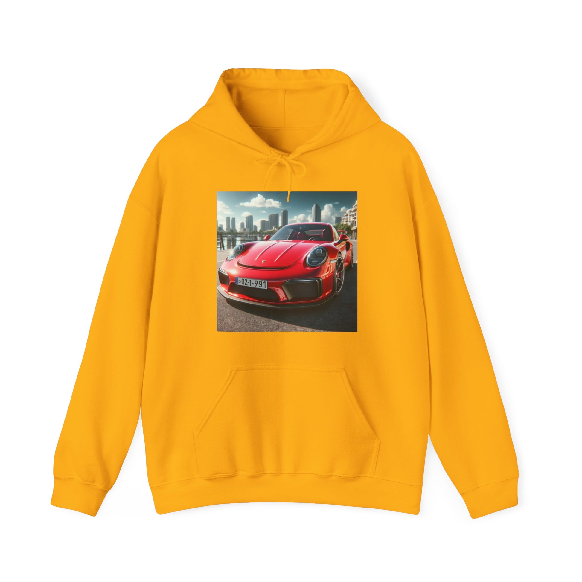 Red Porsche Hoodie Hoodie Printify Gold S