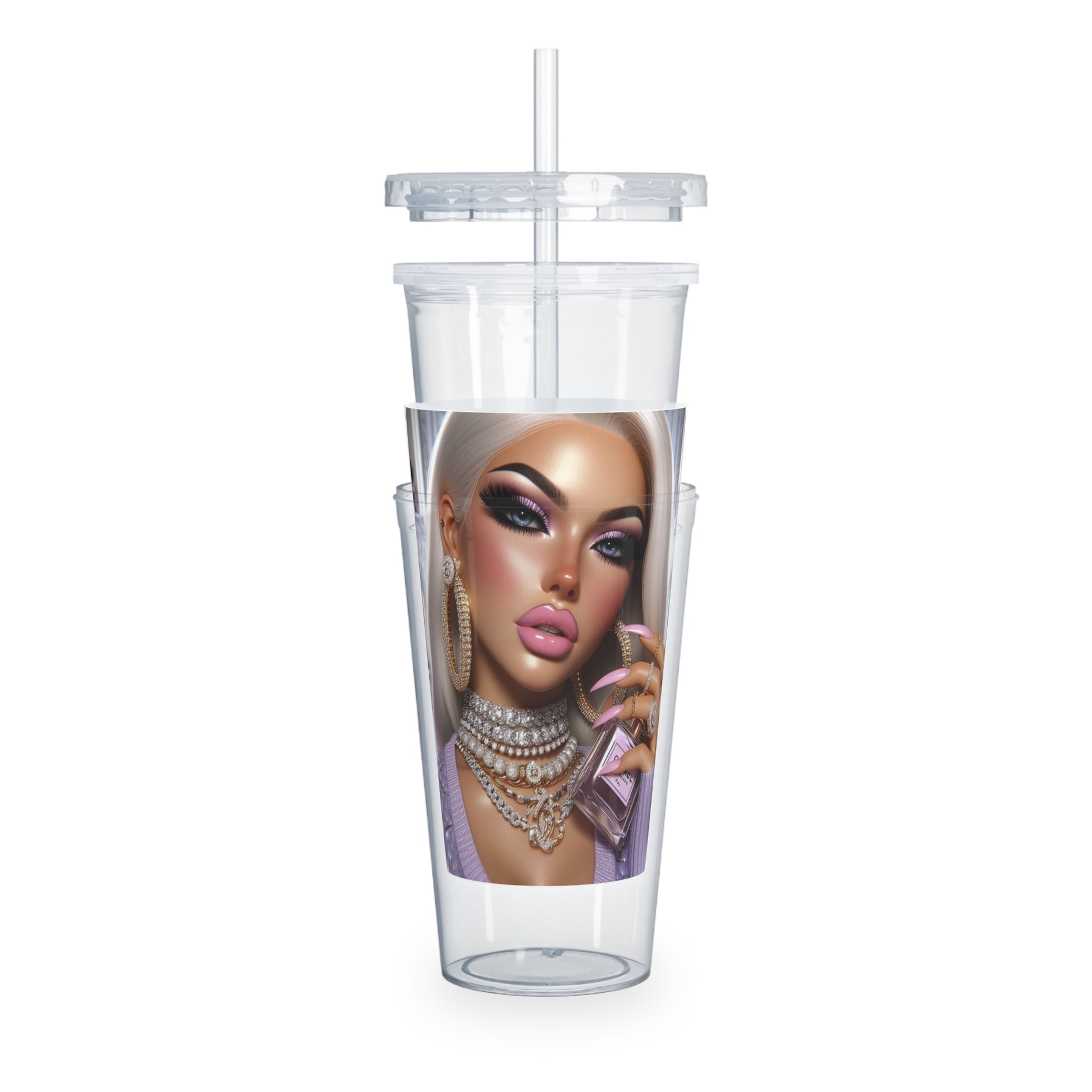 Chanel Please Tumbler with Straw Mug Printify