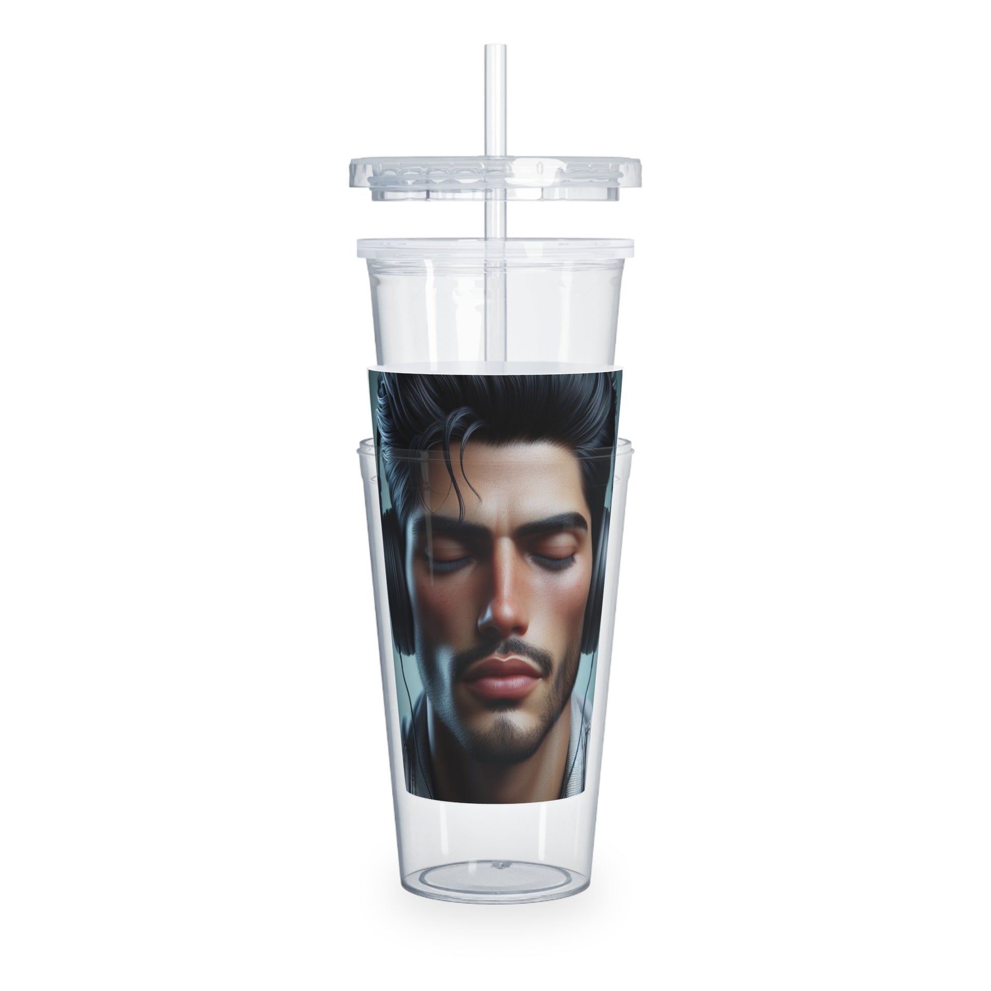Music Vibes Tumbler with Straw Mug Printify