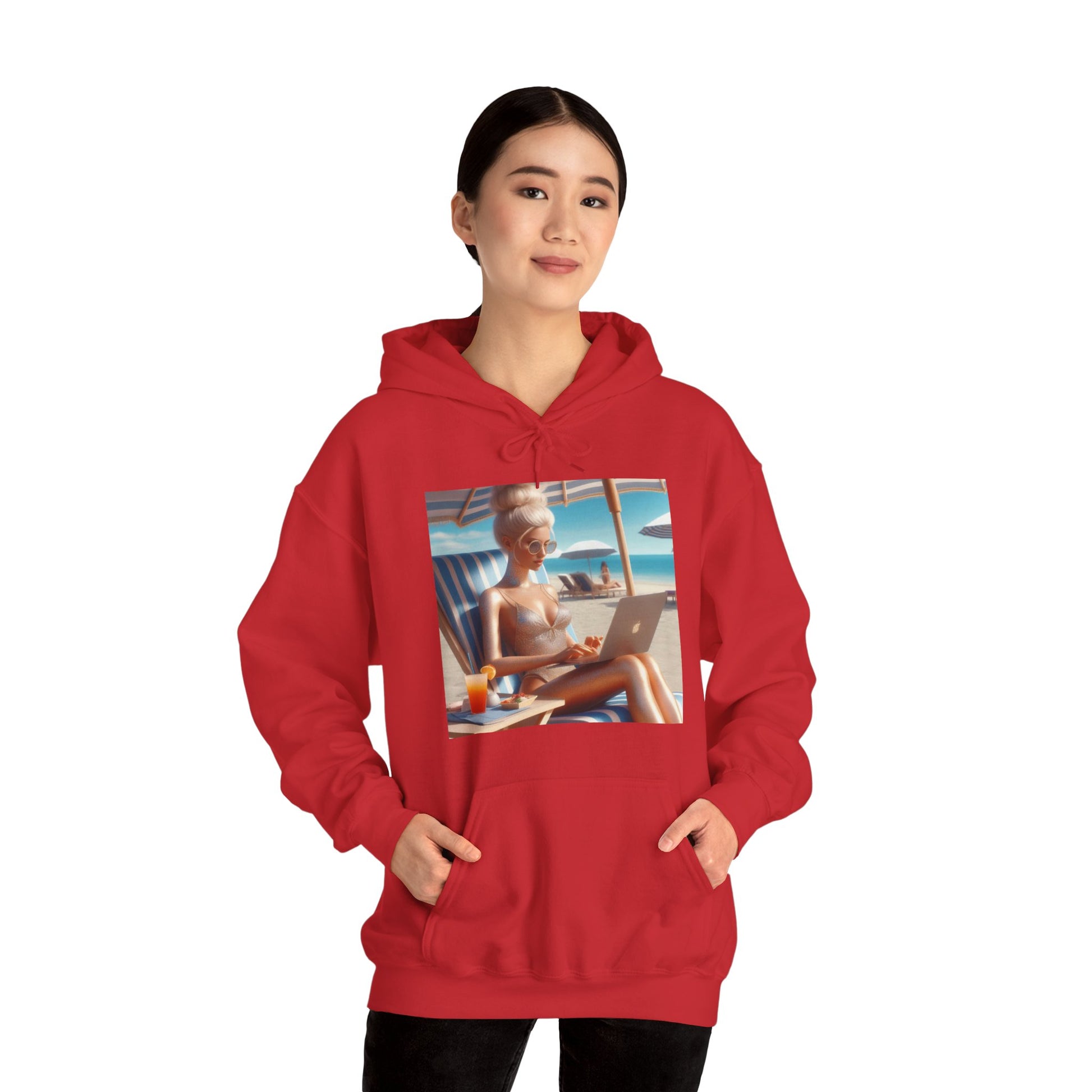 Work Day at the Beach Hoodie Hoodie Printify