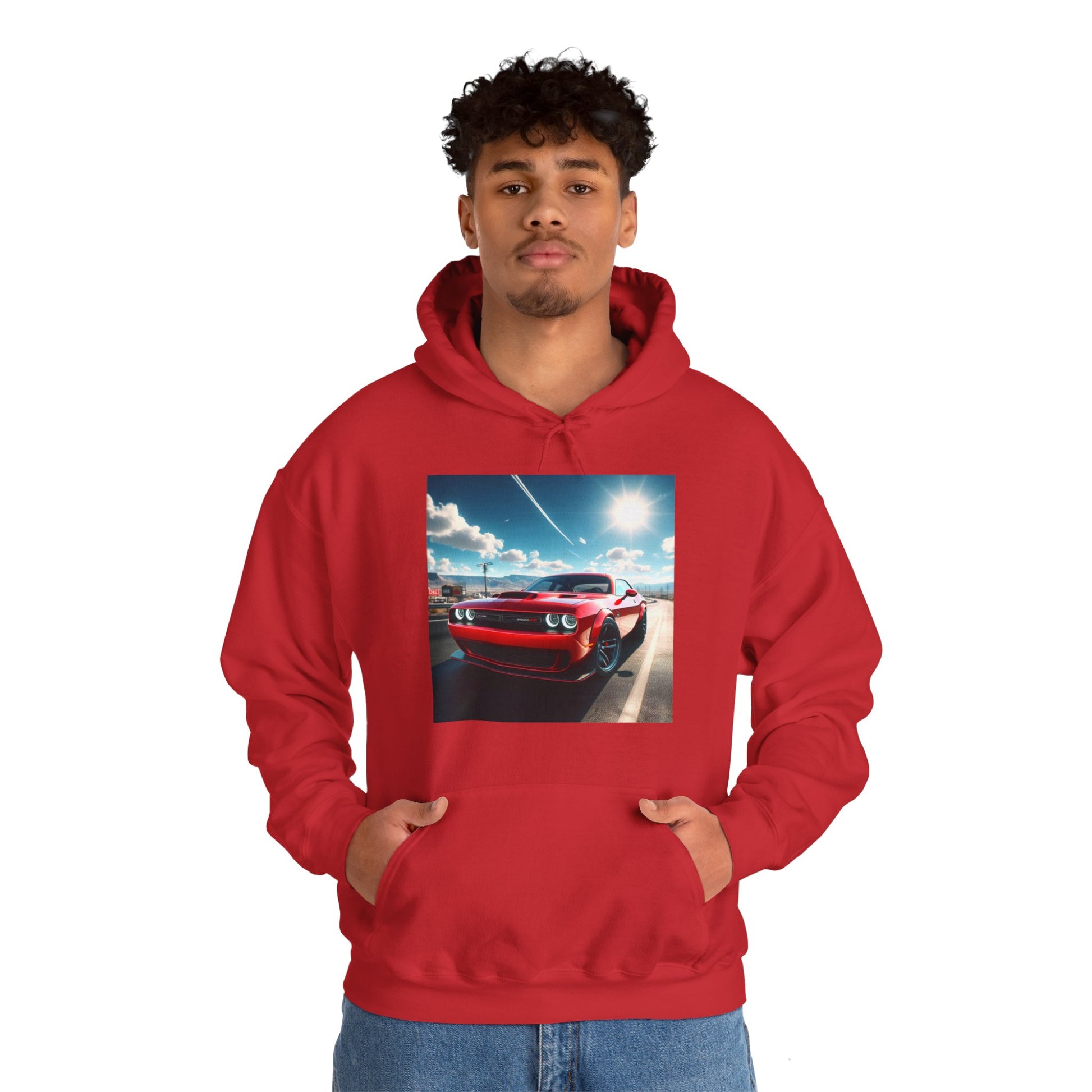 Red Challenger Hoodie Hoodie Printify