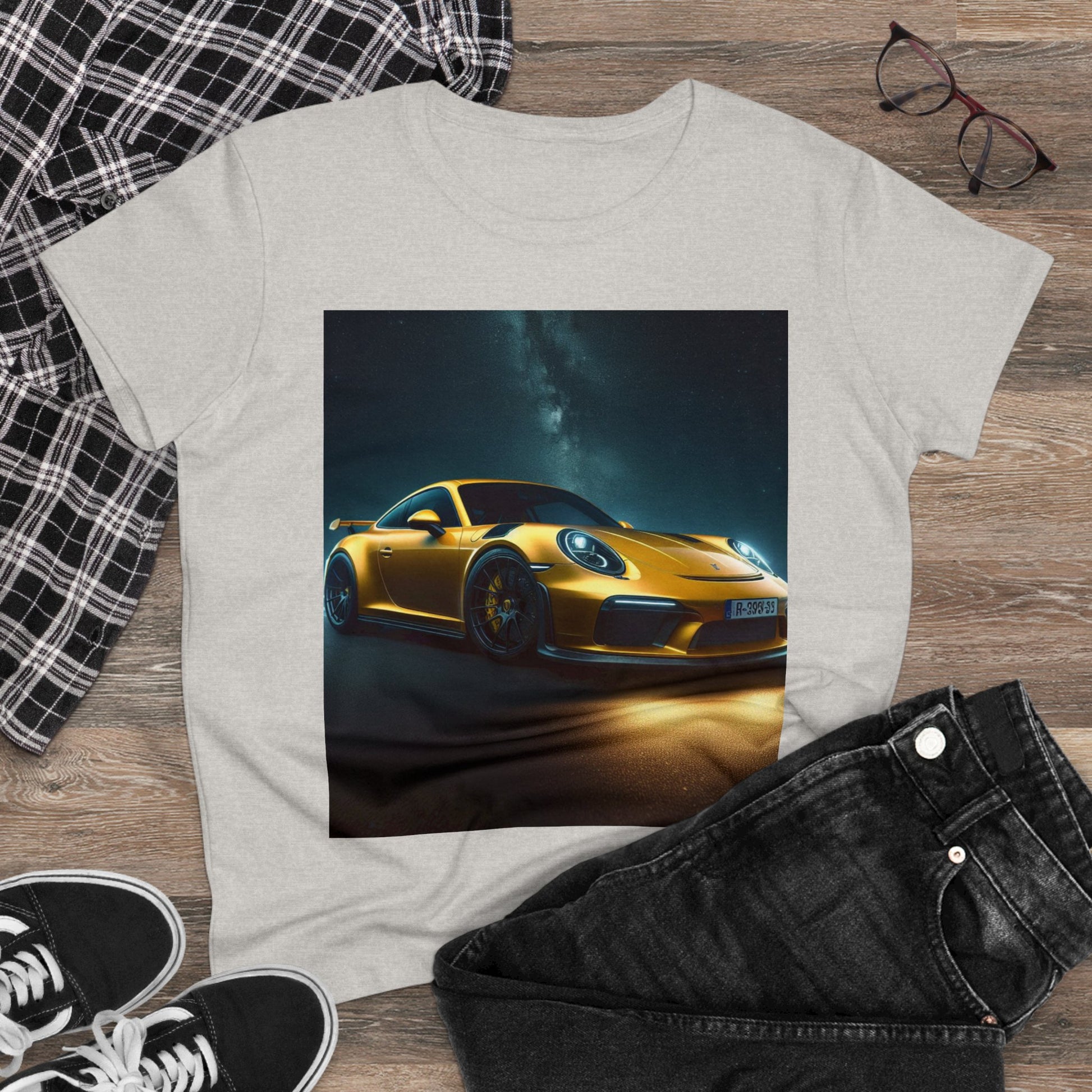 Yellow Porsche T-Shirt T-Shirt Printify