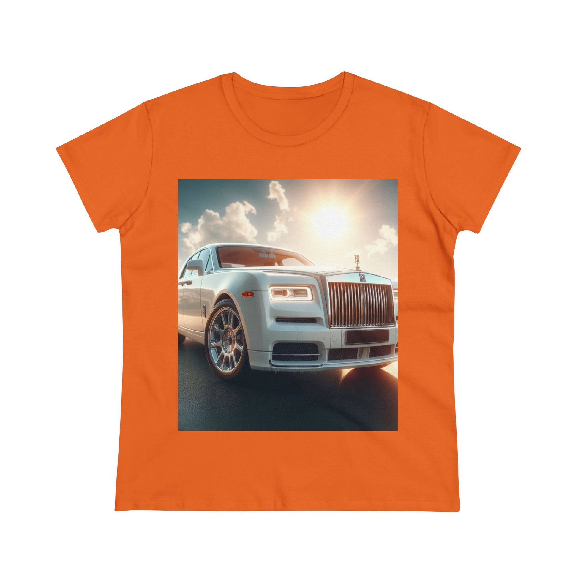 White Rolls Royce T-Shirt T-Shirt Printify Orange S