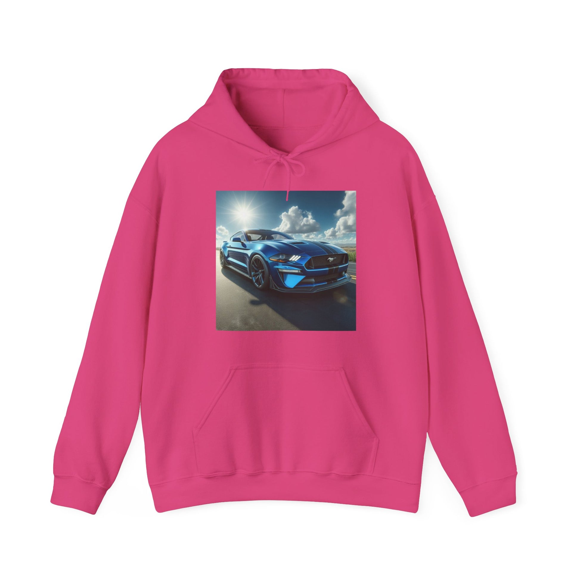 Blue Mustang Hoodie Hoodie Printify Heliconia S