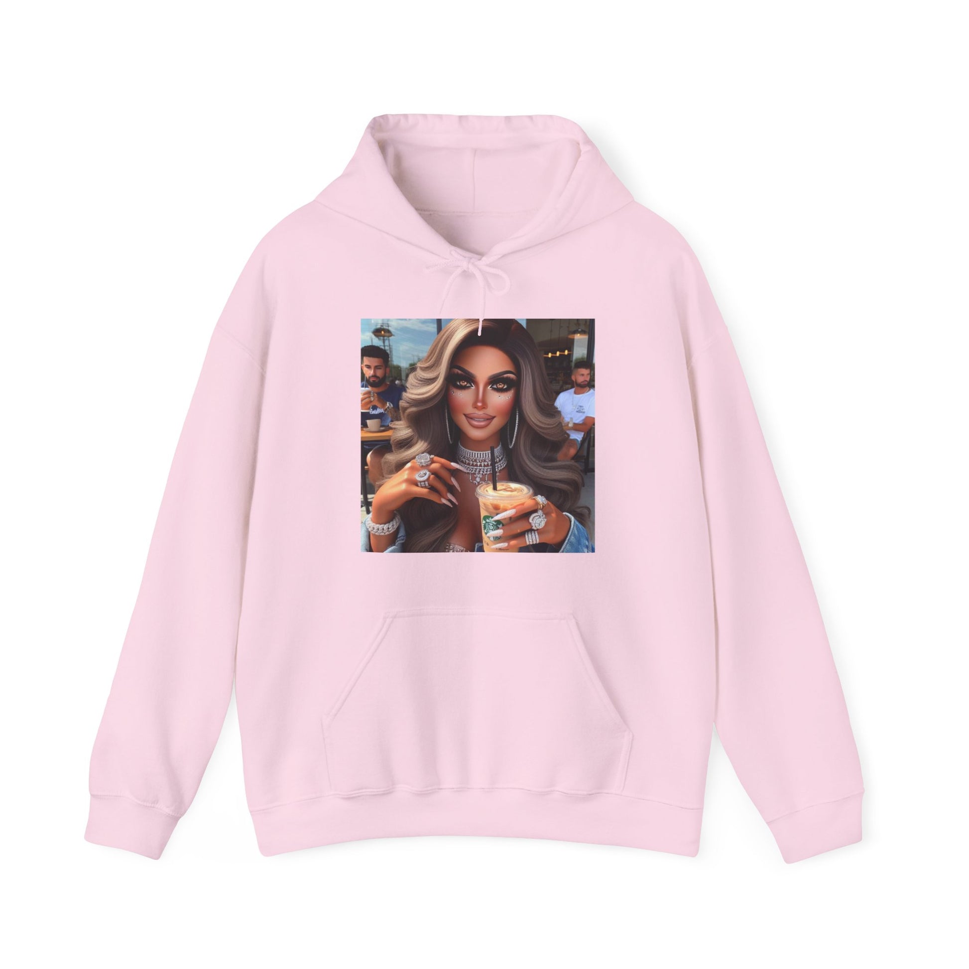 Coffee Beauty Hoodie Hoodie Printify Light Pink S