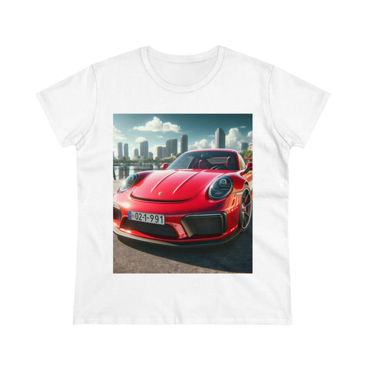 Red Porsche T-Shirt T-Shirt Printify White S