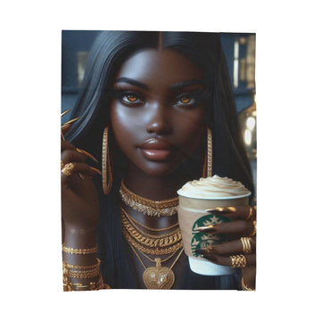 Elevated Coffee Plush Blanket All Over Prints Printify 60" × 80"