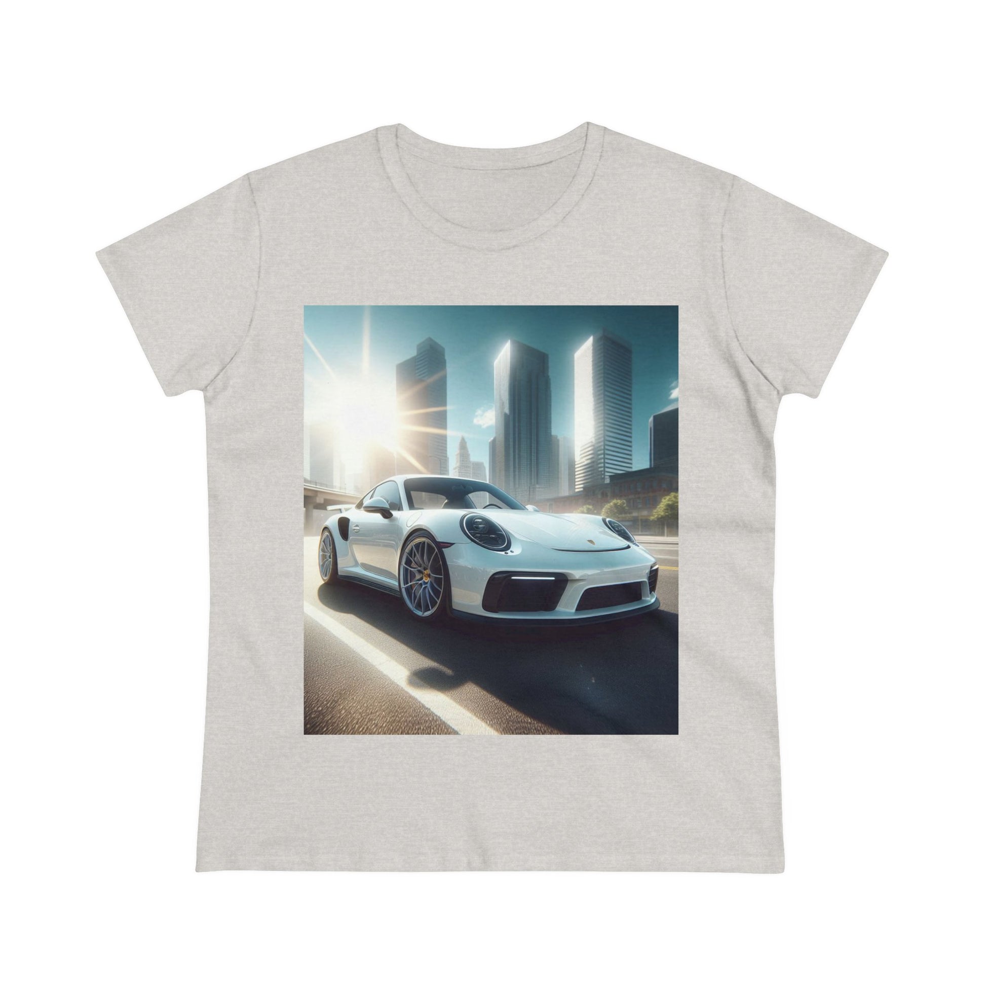 White Porsche T-Shirt T-Shirt Printify Ash S