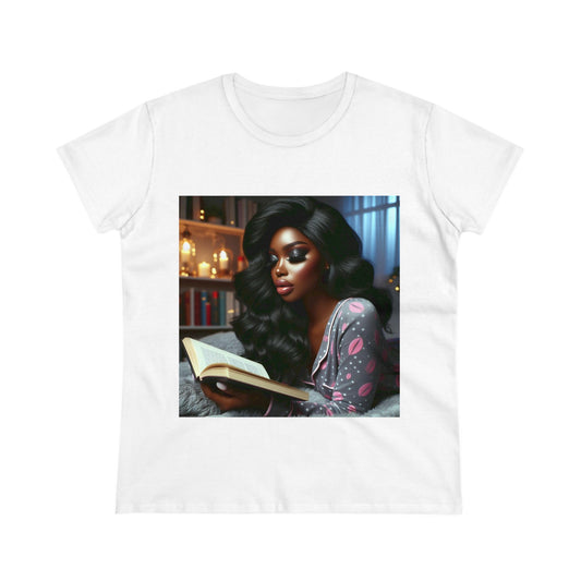 Late Night Book T-Shirt T-Shirt Printify White S