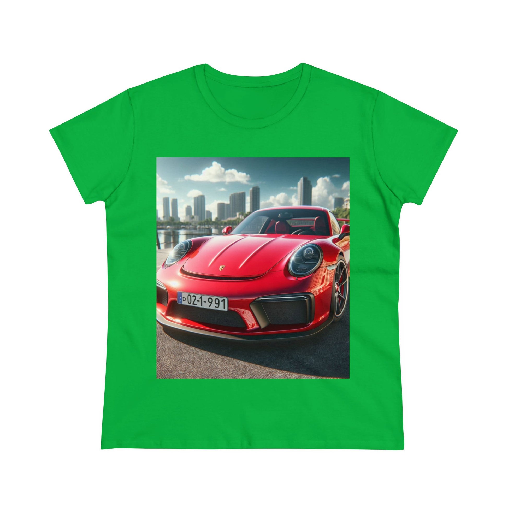Red Porsche T-Shirt T-Shirt Printify Irish Green S
