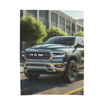 Gray Dodge Ram Plush Blanket blankets Printify 60" × 80"