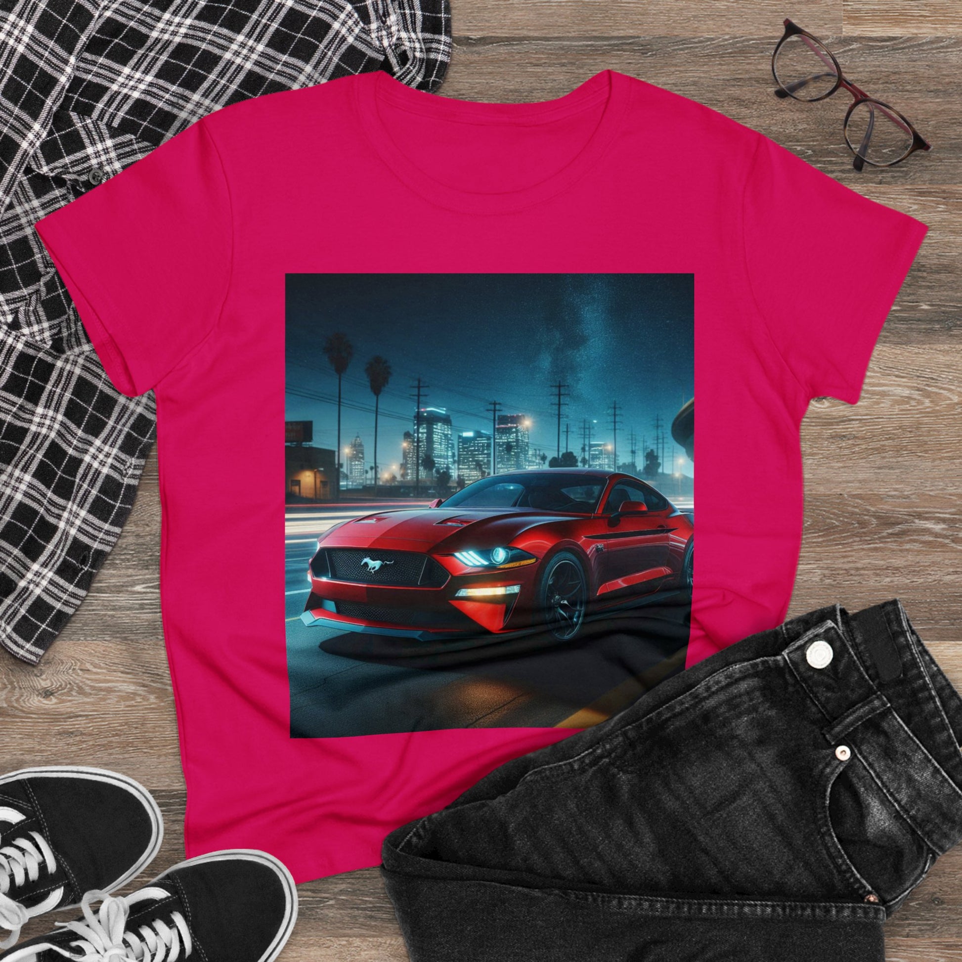 Red Mustang T-Shirt T-Shirt Printify