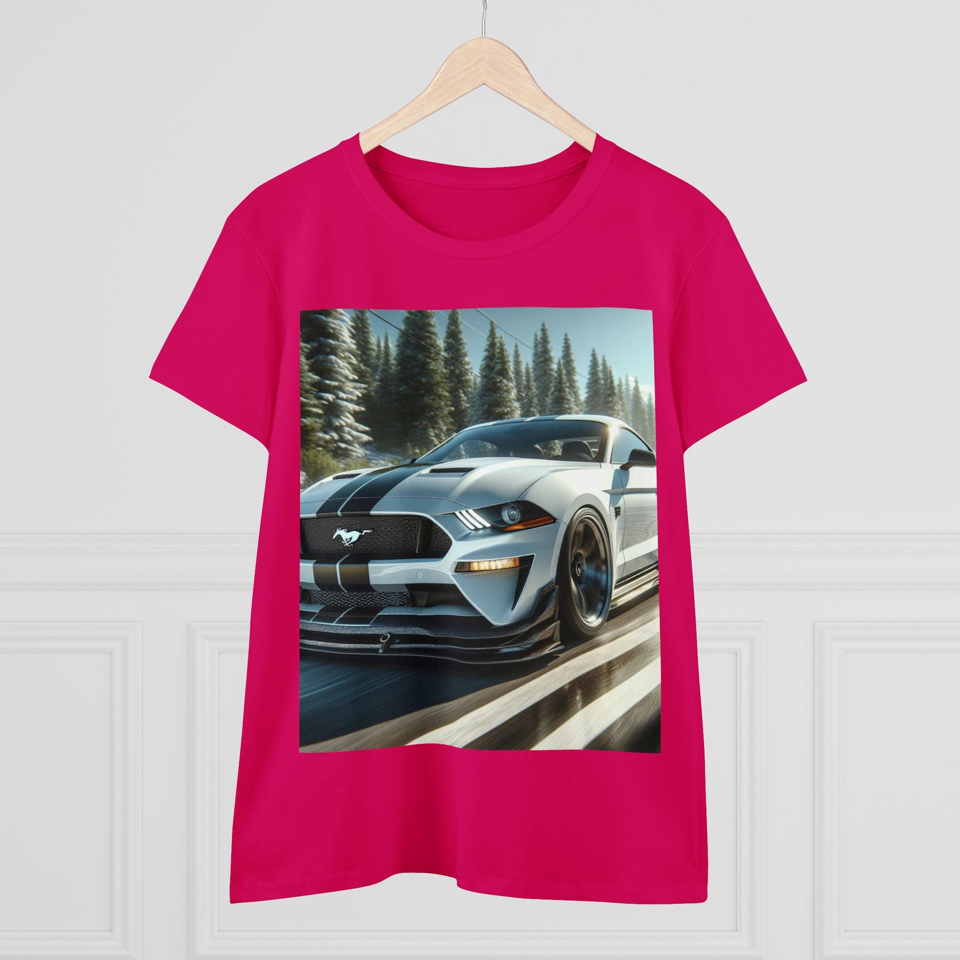 White Mustang T-Shirt T-Shirt Printify