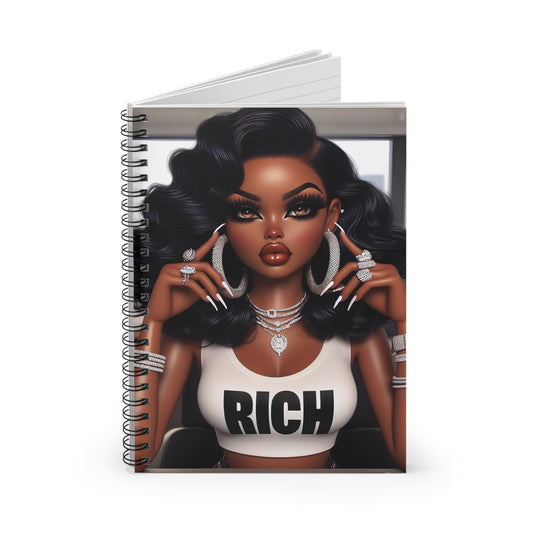 Rich Girl Spiral Notebook Paper products Printify