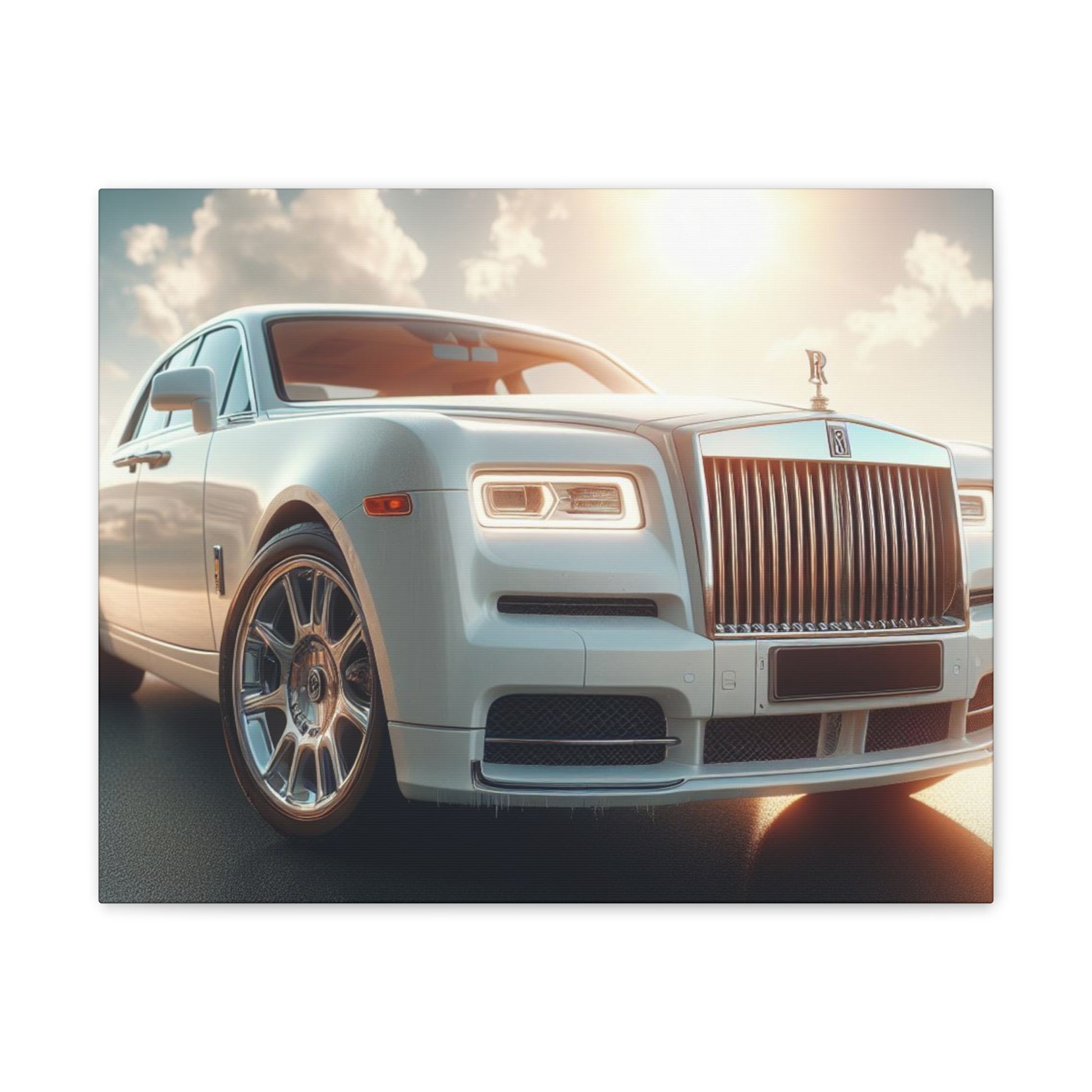 White Rolls Royce Canvas Canvas Printify