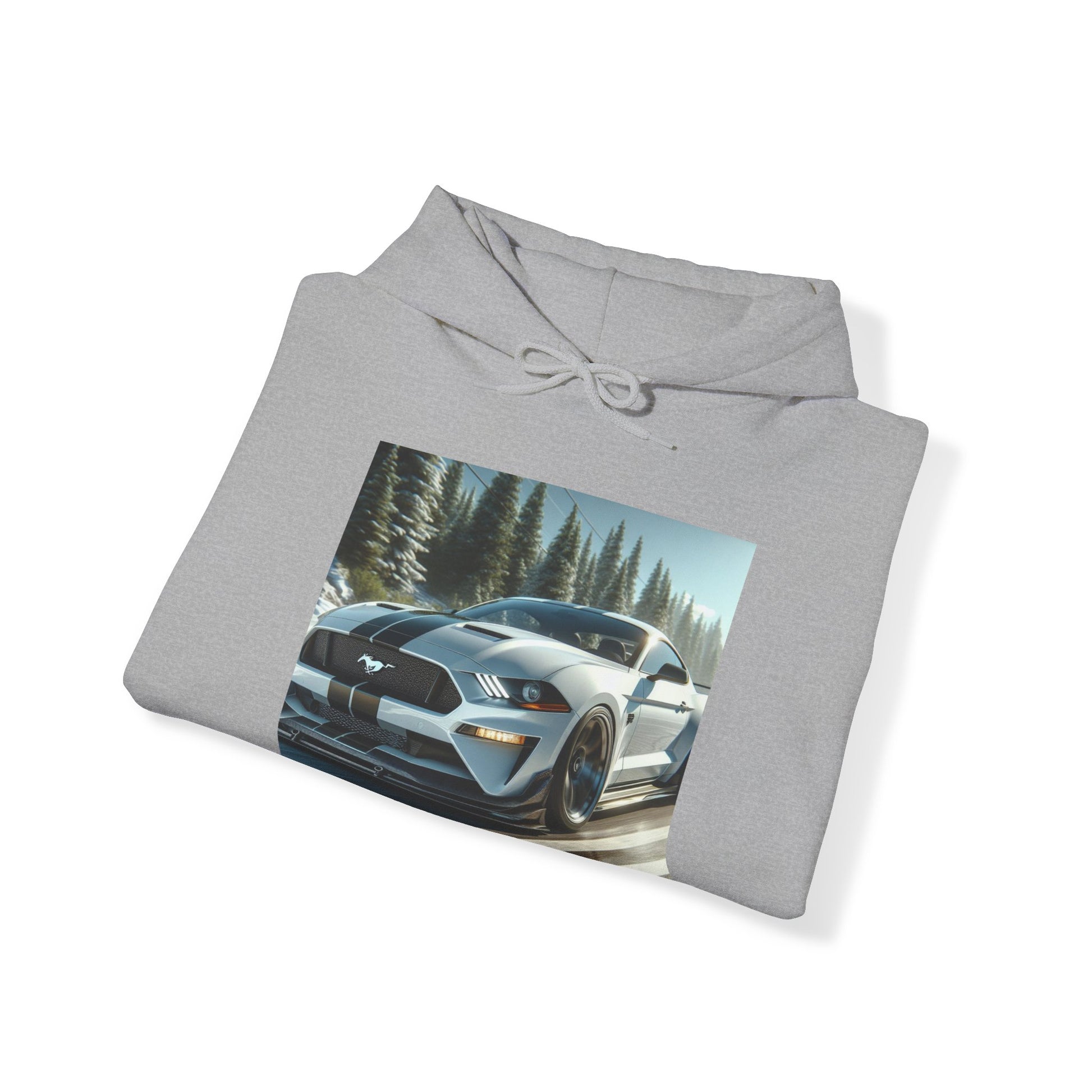 White Mustang Hoodie Hoodie Printify