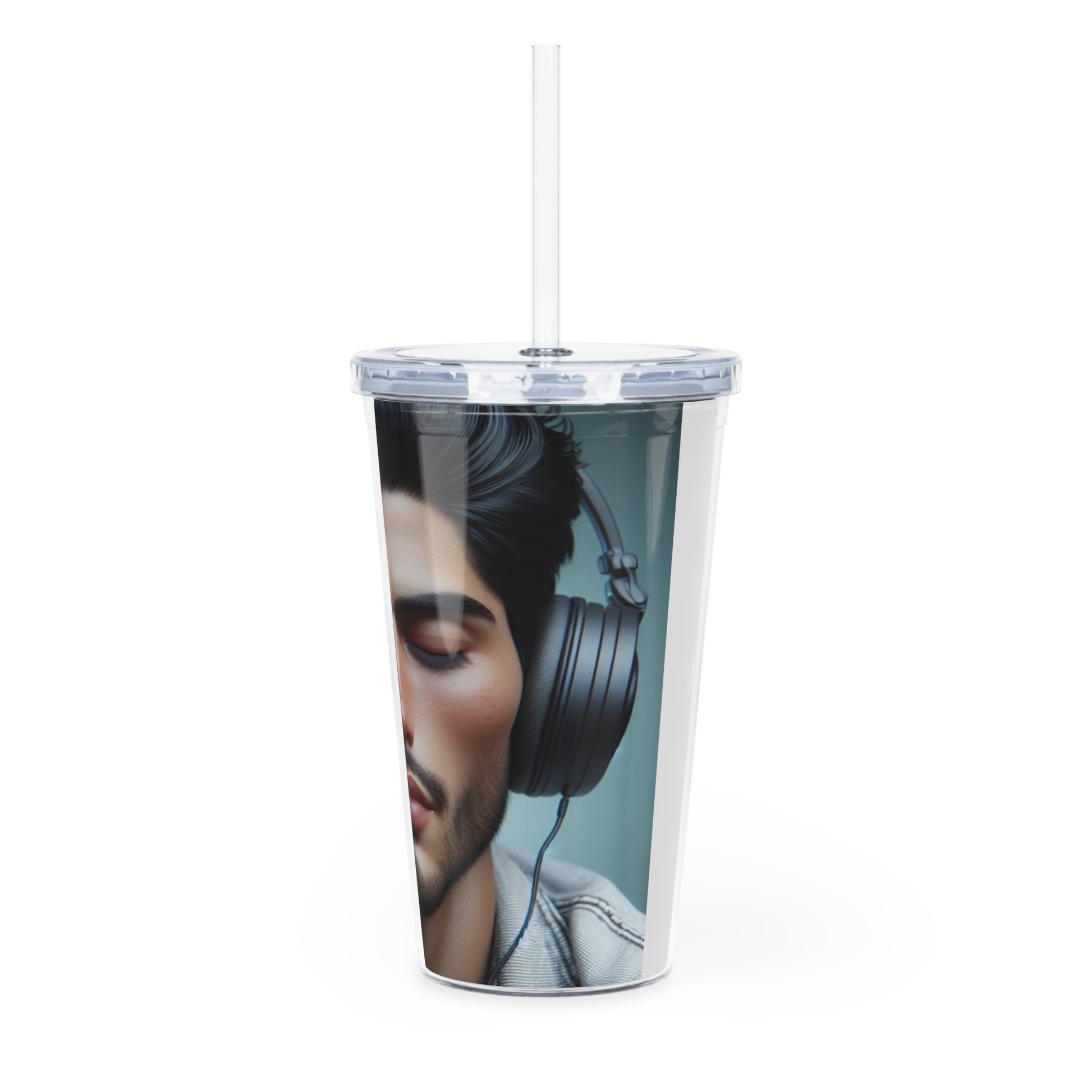 Music Vibes Tumbler with Straw Mug Printify