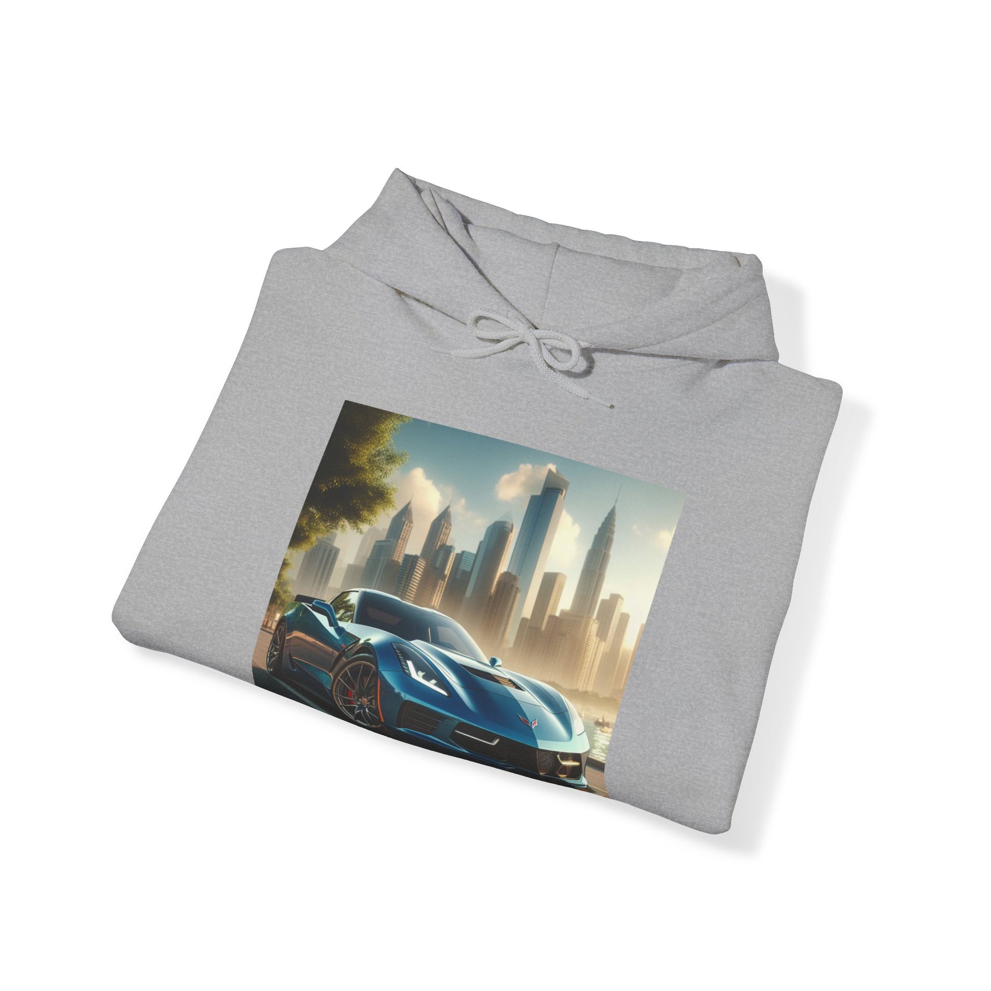 Blue Corvette Hoodie Hoodie Printify