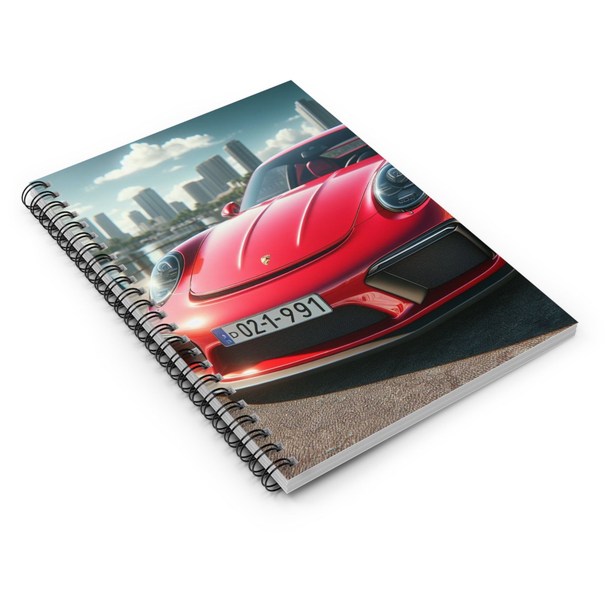 Red Porsche Spiral Notebook Paper products Printify
