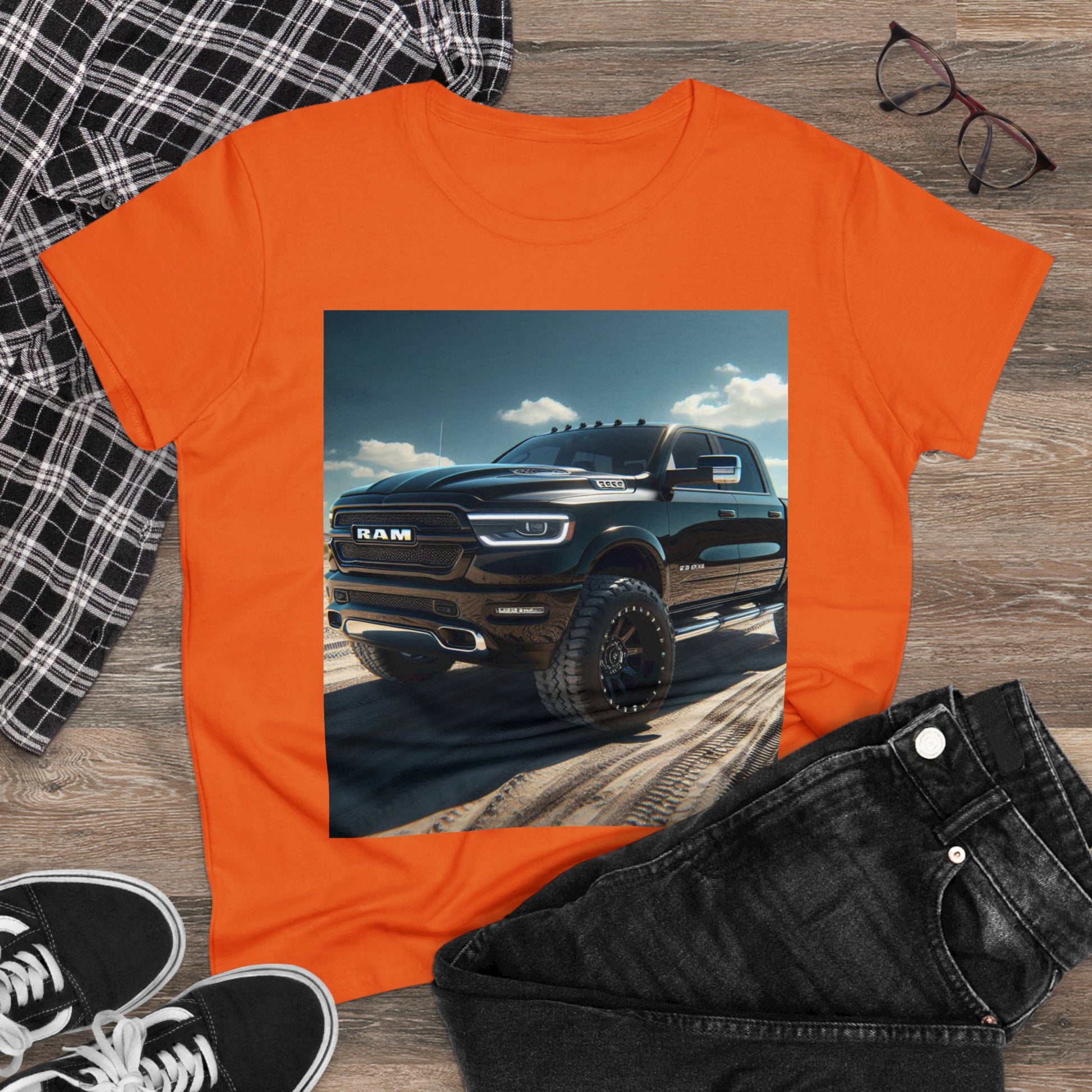 Black Dodge Ram T-Shirt T-Shirt Printify