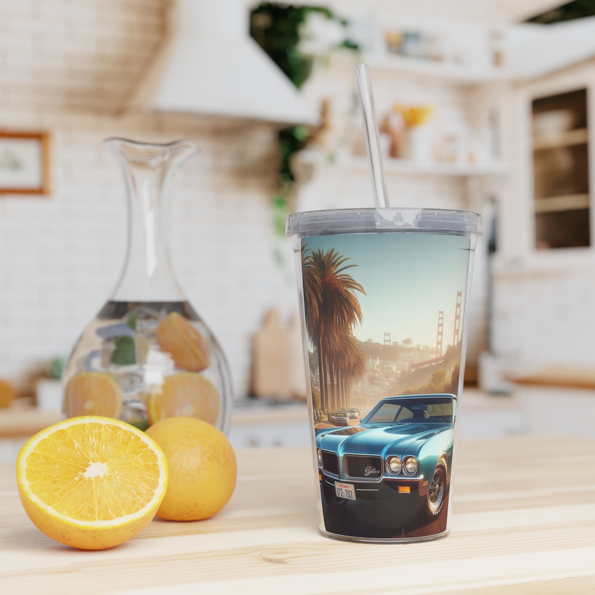 1972 Blue Buick Gran Sport Tumbler with Straw Mug Printify