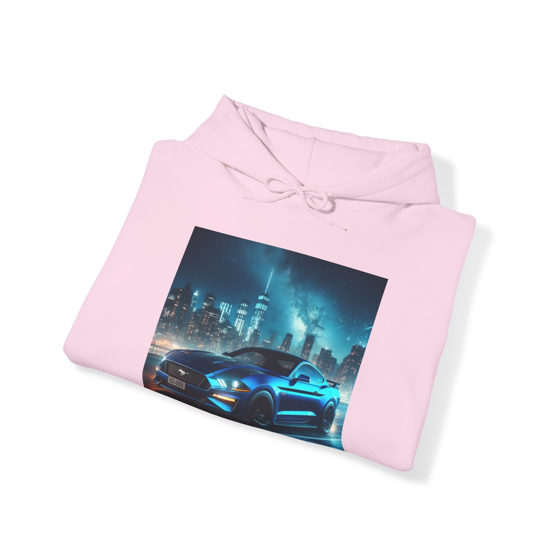 Blue Mustang Hoodie Hoodie Printify