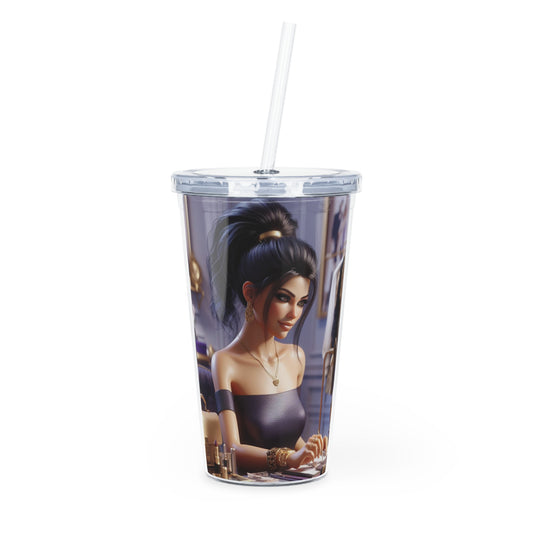 Fashion and Beauty Tumbler with Straw Mug Printify 20oz Transparent