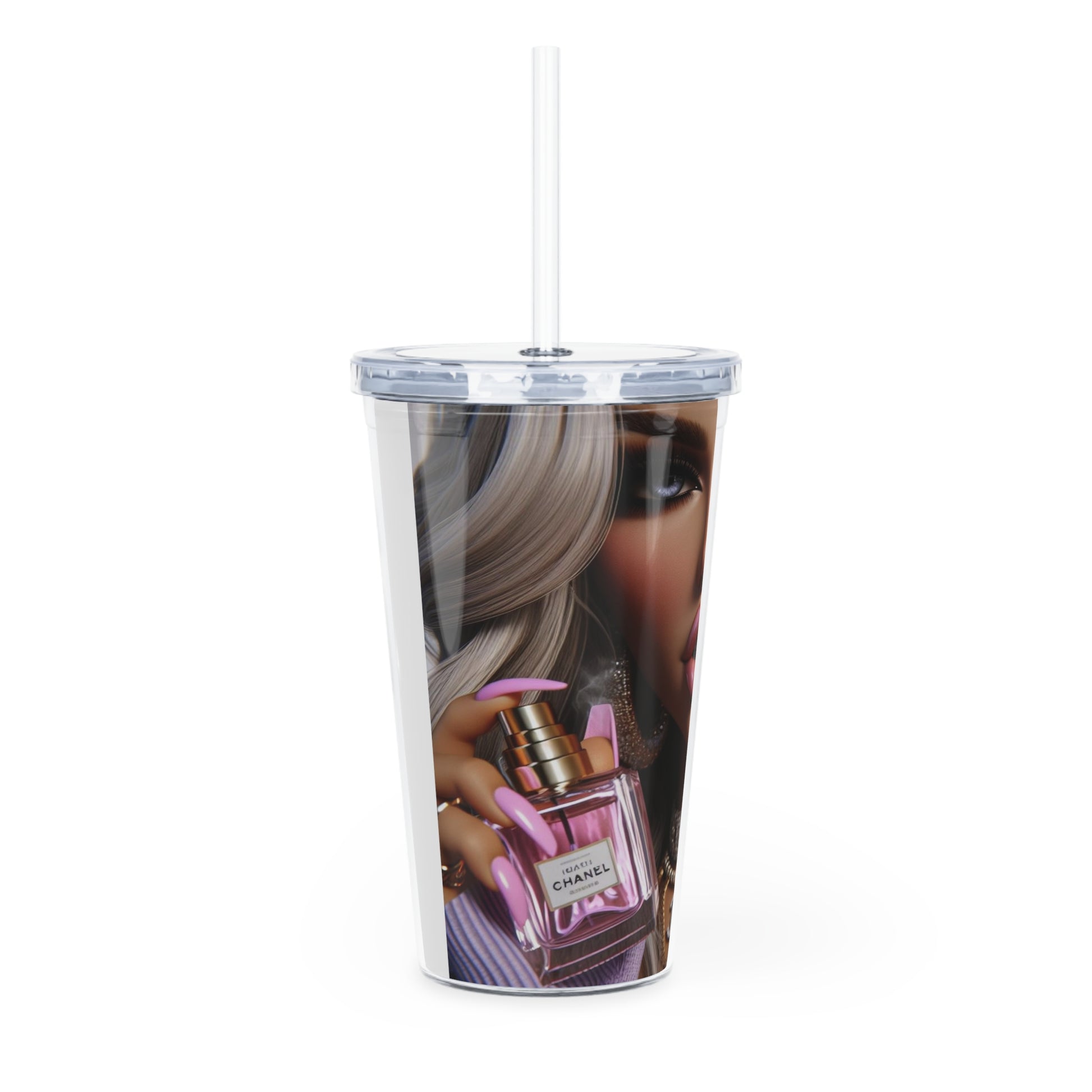 Chanel Please Tumbler with Straw Mug Printify