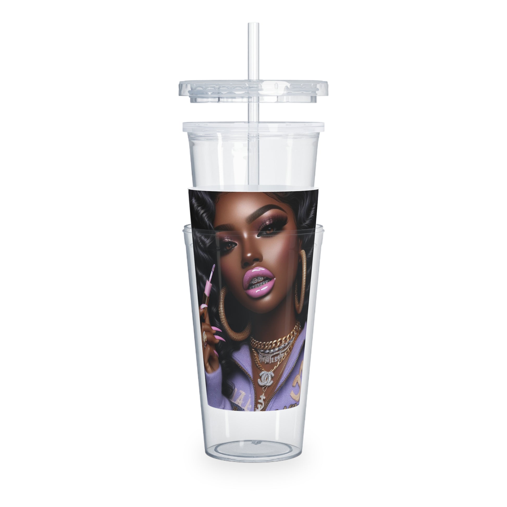 Gloss Up Tumbler with Straw Mug Printify