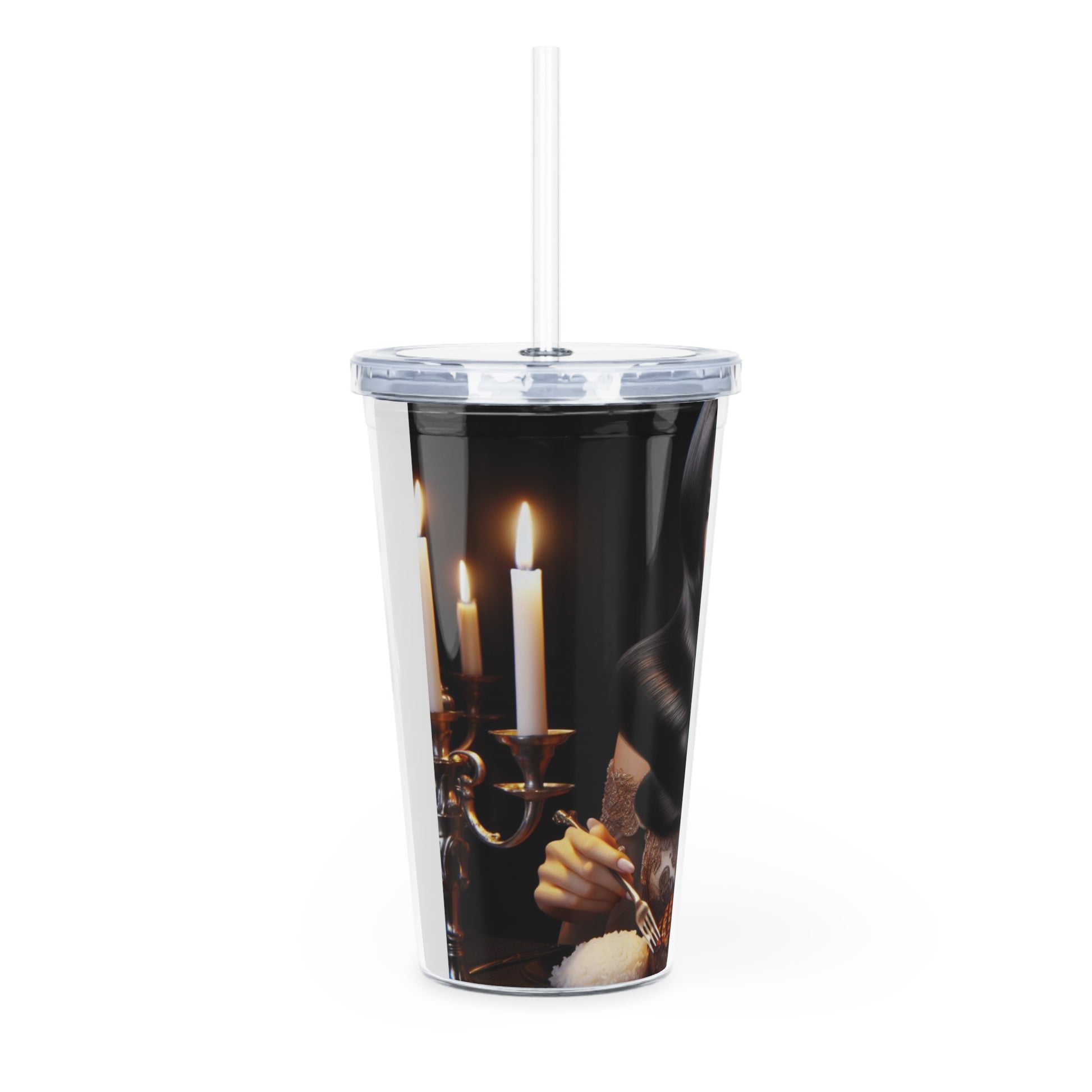Elegant Meal Tumbler with Straw Mug Printify