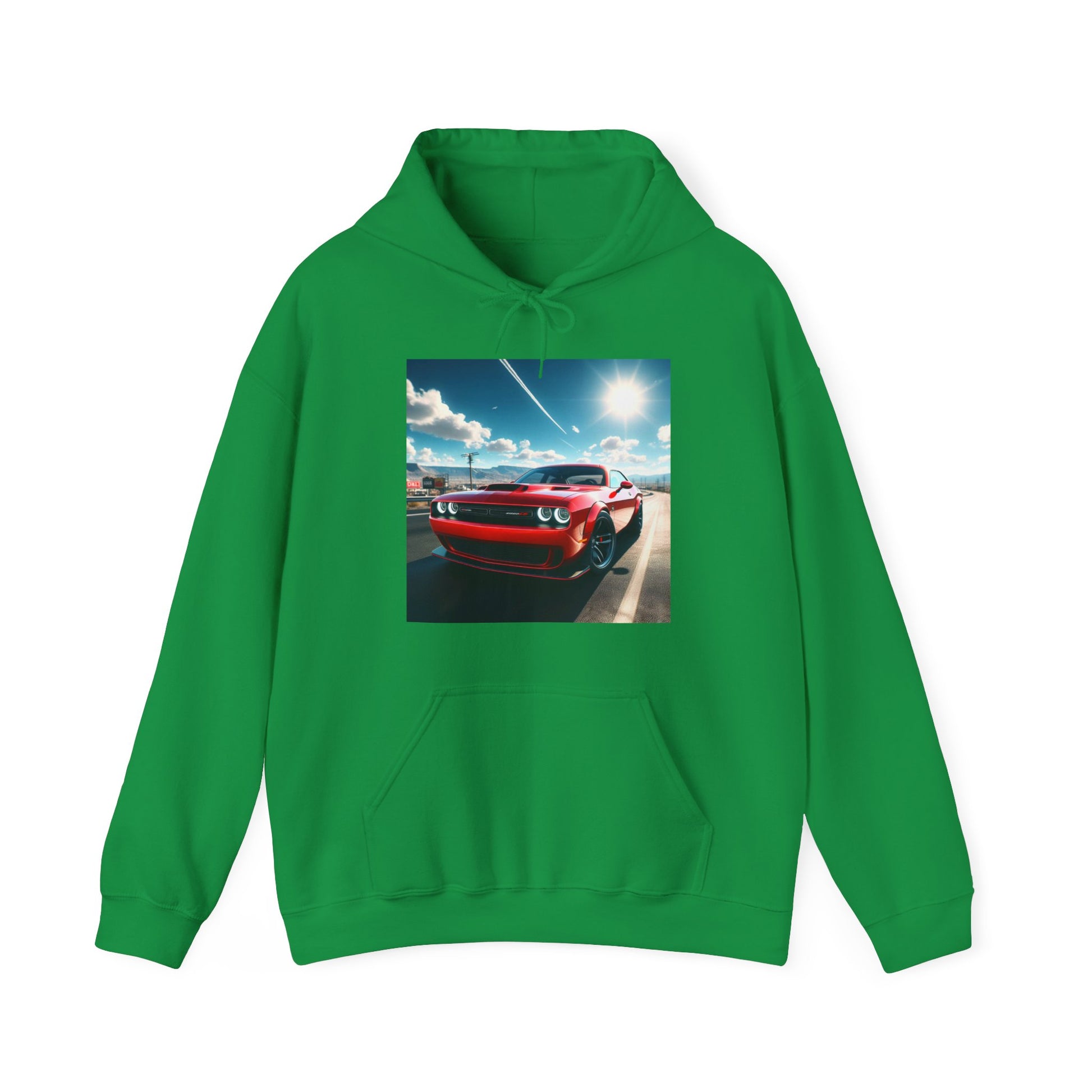 Red Challenger Hoodie Hoodie Printify Irish Green S