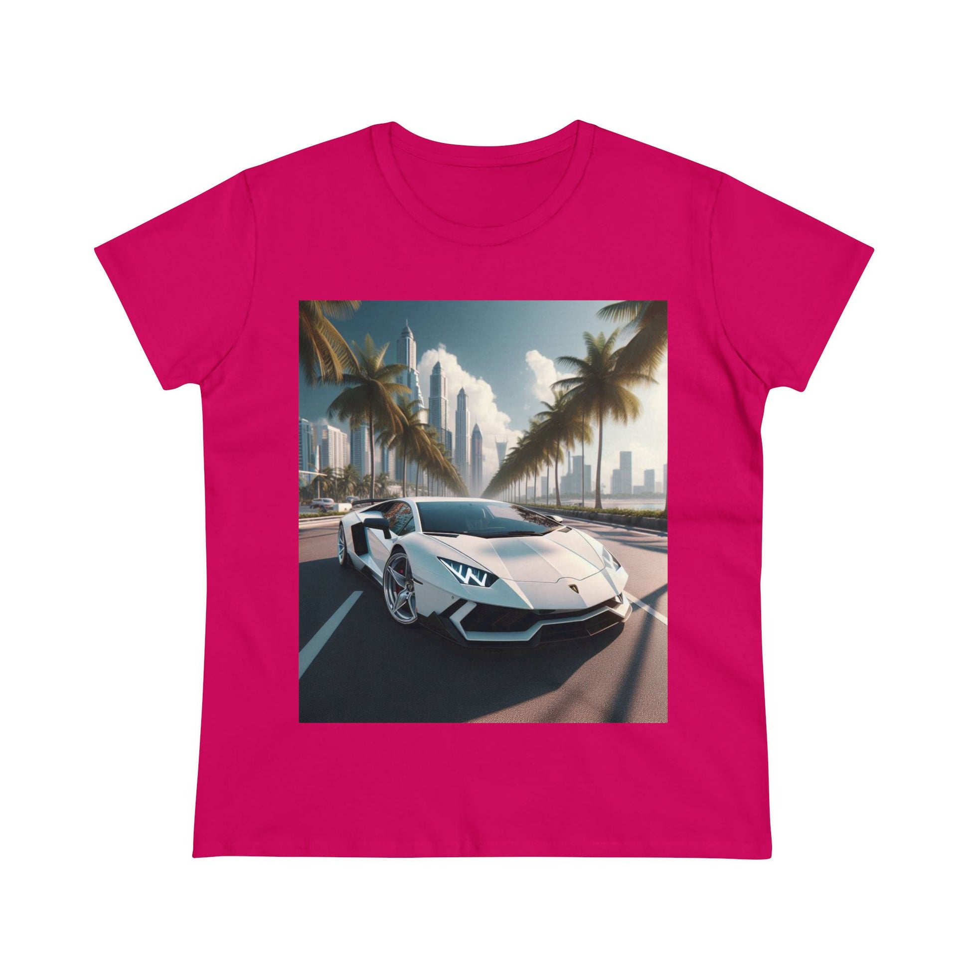 White Lamborghini T-Shirt T-Shirt Printify Heliconia S
