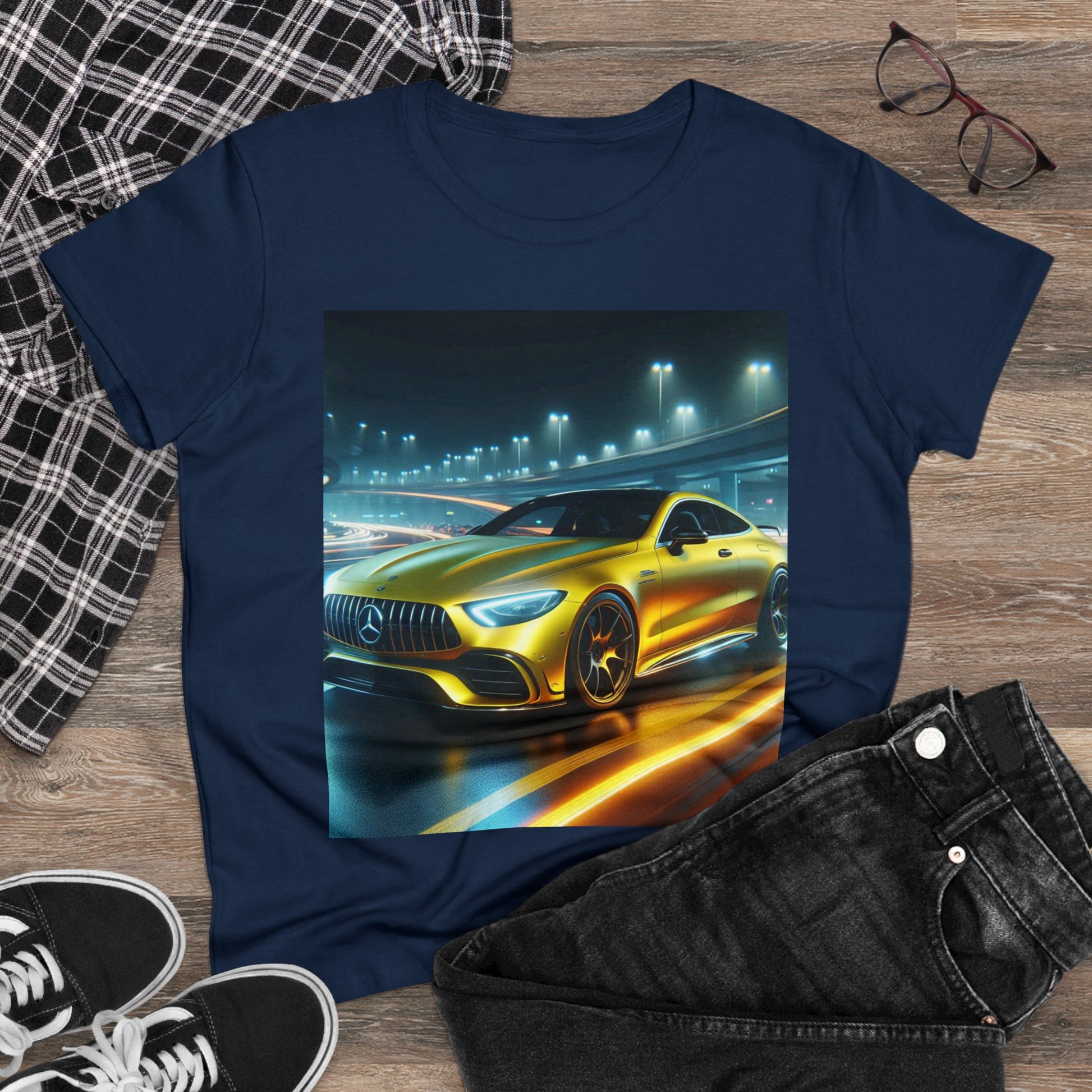 Yellow Mercedes T-Shirt T-Shirt Printify