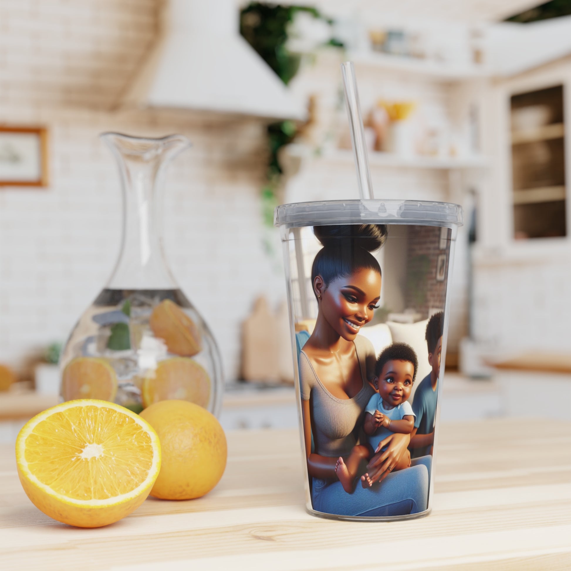 Family Time Tumbler with Straw Mug Printify