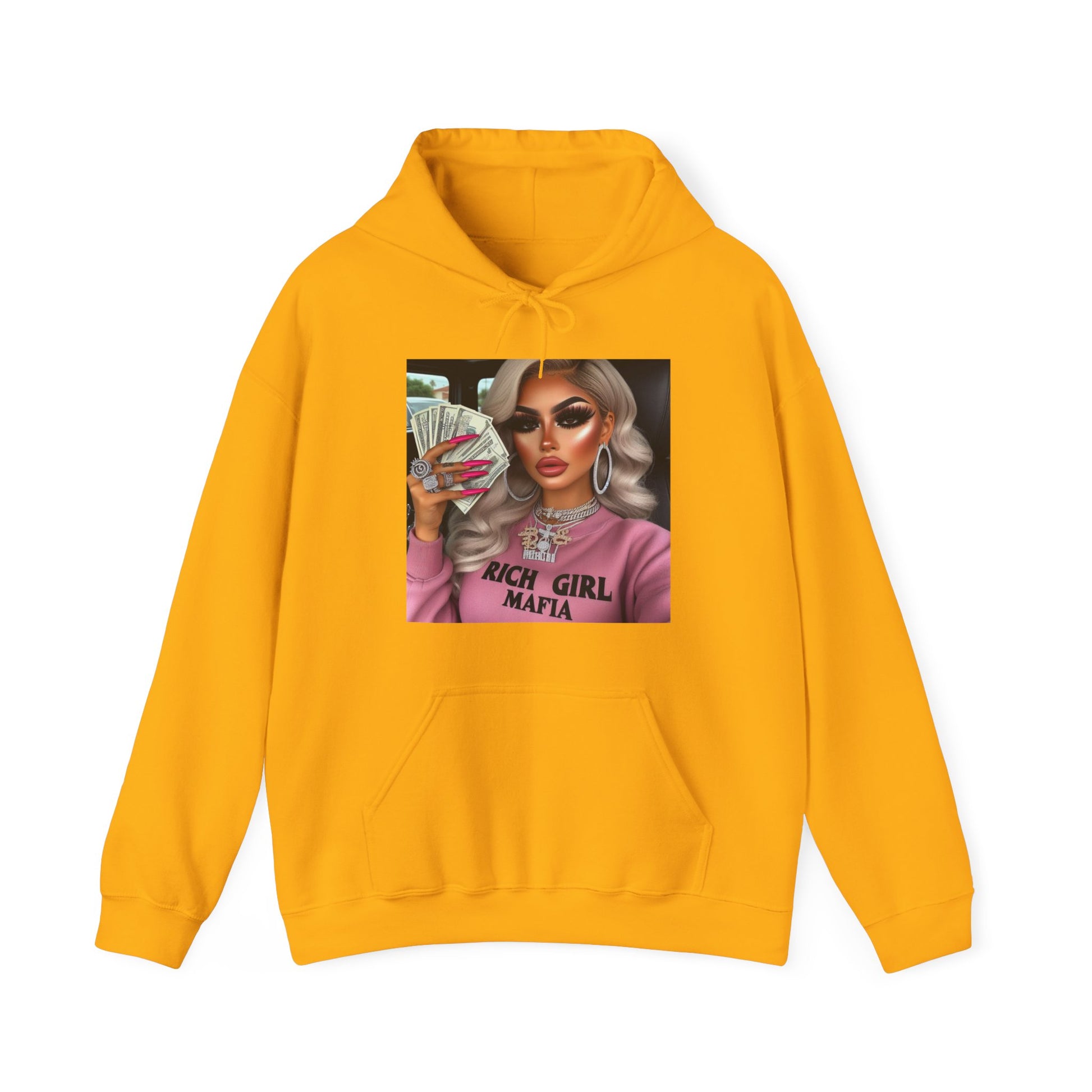 Rich Girl Mafia Hoodie Hoodie Printify Gold S